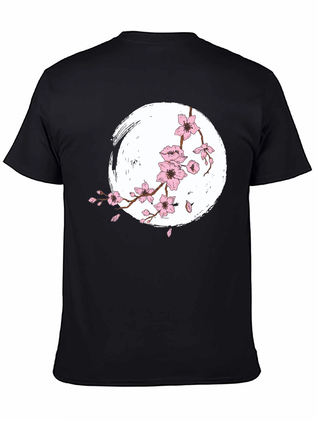 Sakura Bloom T-Shirt - Zen Style Black Tee