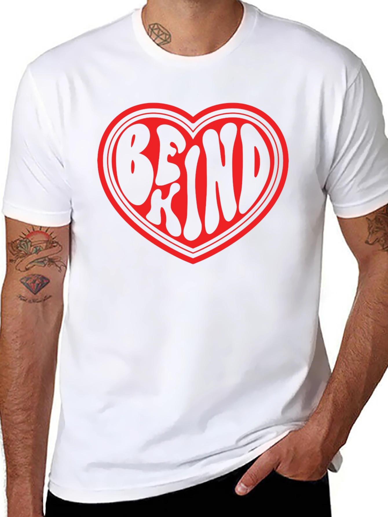 Be Kind Heart Graphic Tee - Black Unisex T-Shirt