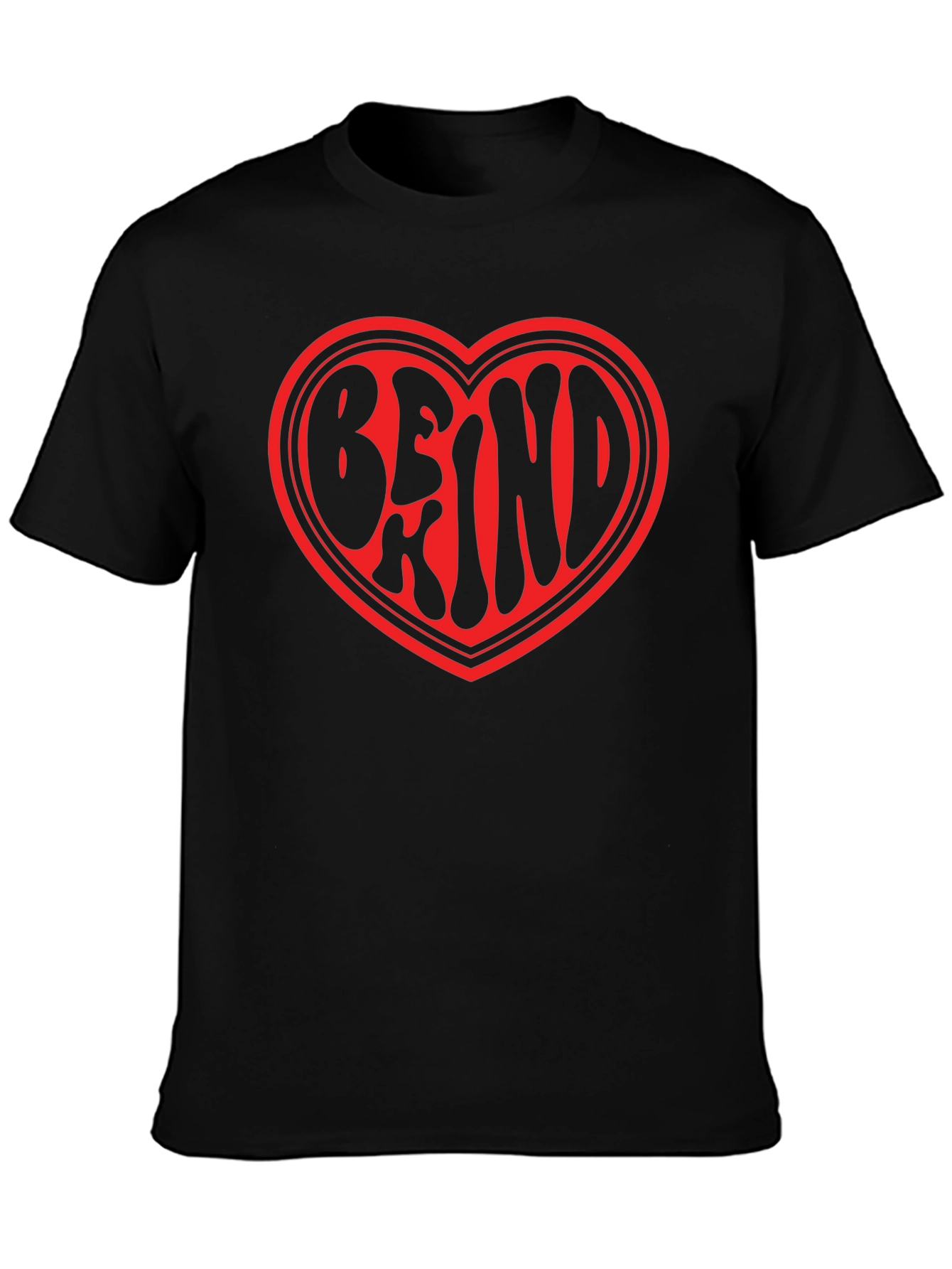 Be Kind Heart Graphic Tee - Black Unisex T-Shirt