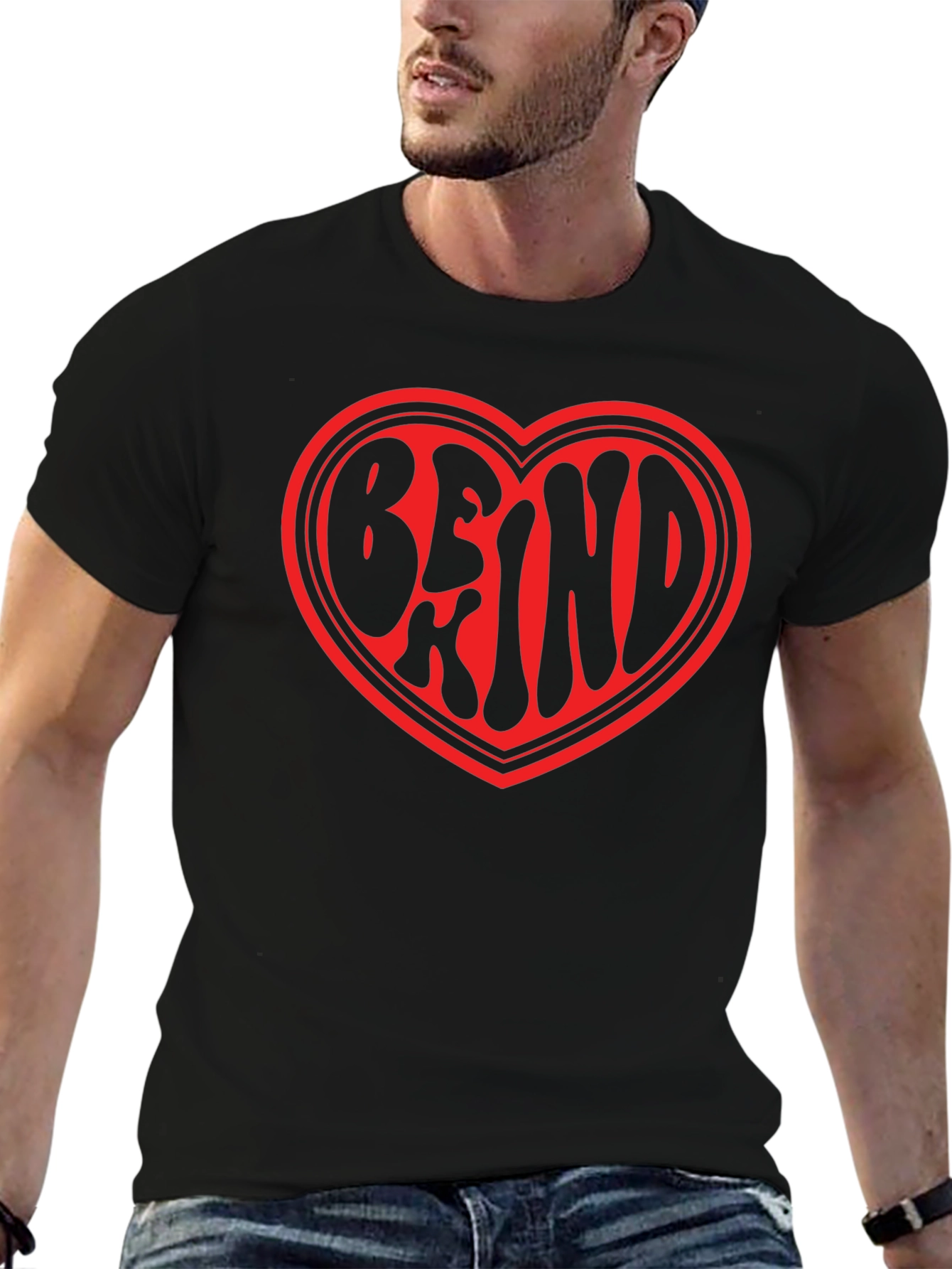 Be Kind Heart Graphic Tee - Black Unisex T-Shirt