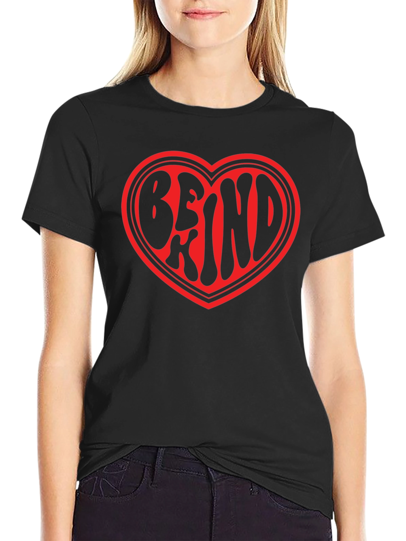 Be Kind Heart Graphic Tee - Black Unisex T-Shirt