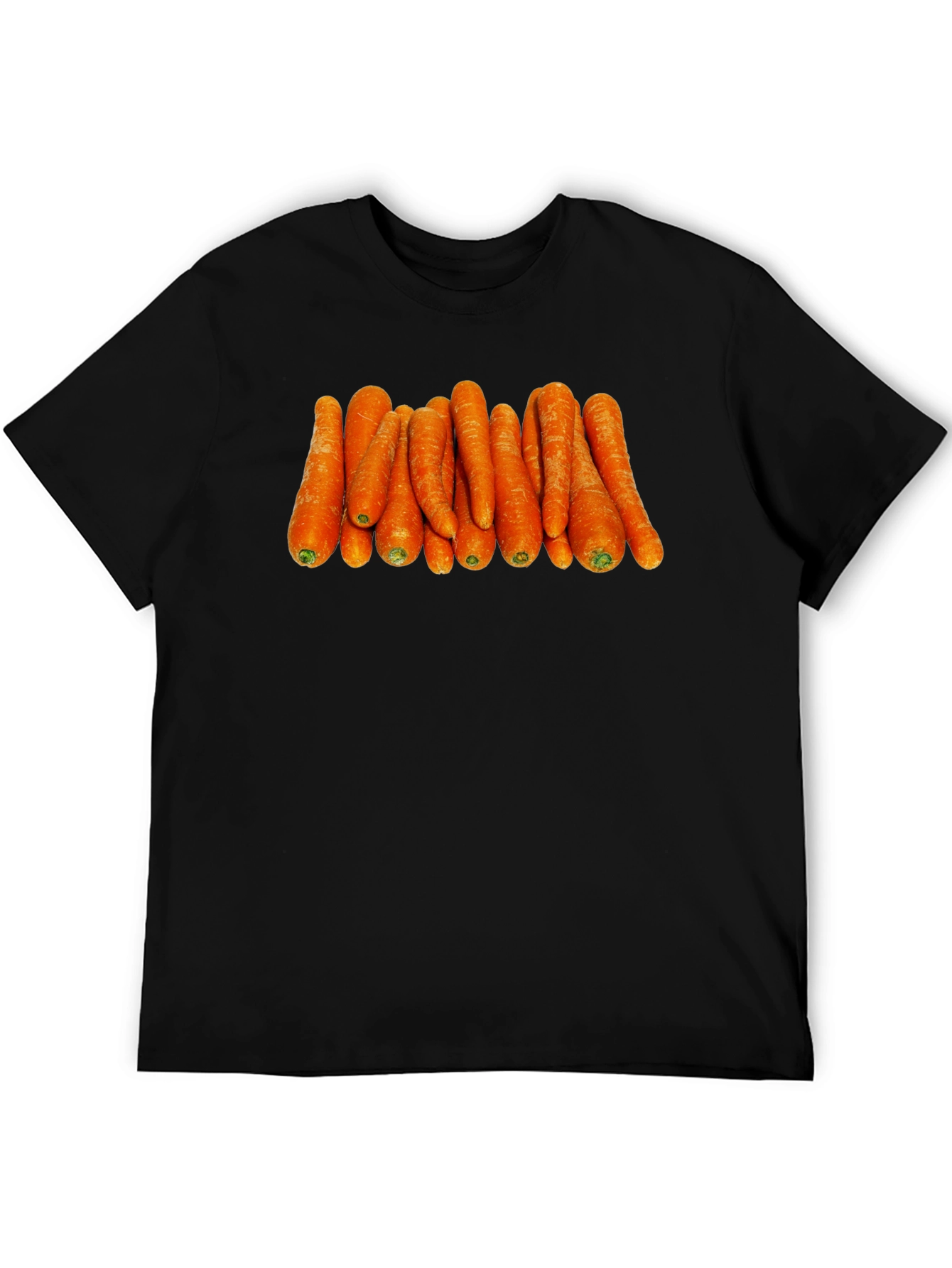 Funny Carrot Pattern Black T-Shirt