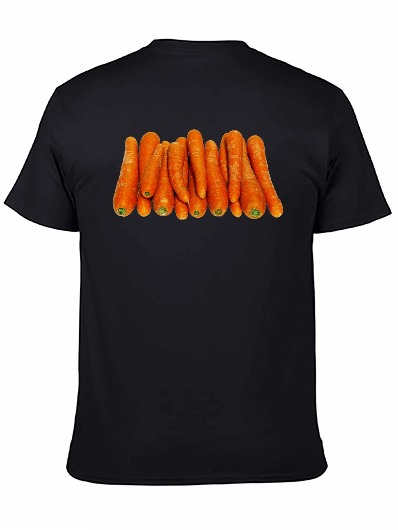 Funny Carrot Pattern Black T-Shirt