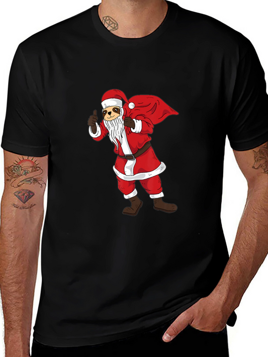 Santa Sloth Graphic T-Shirt - Holiday Cheer