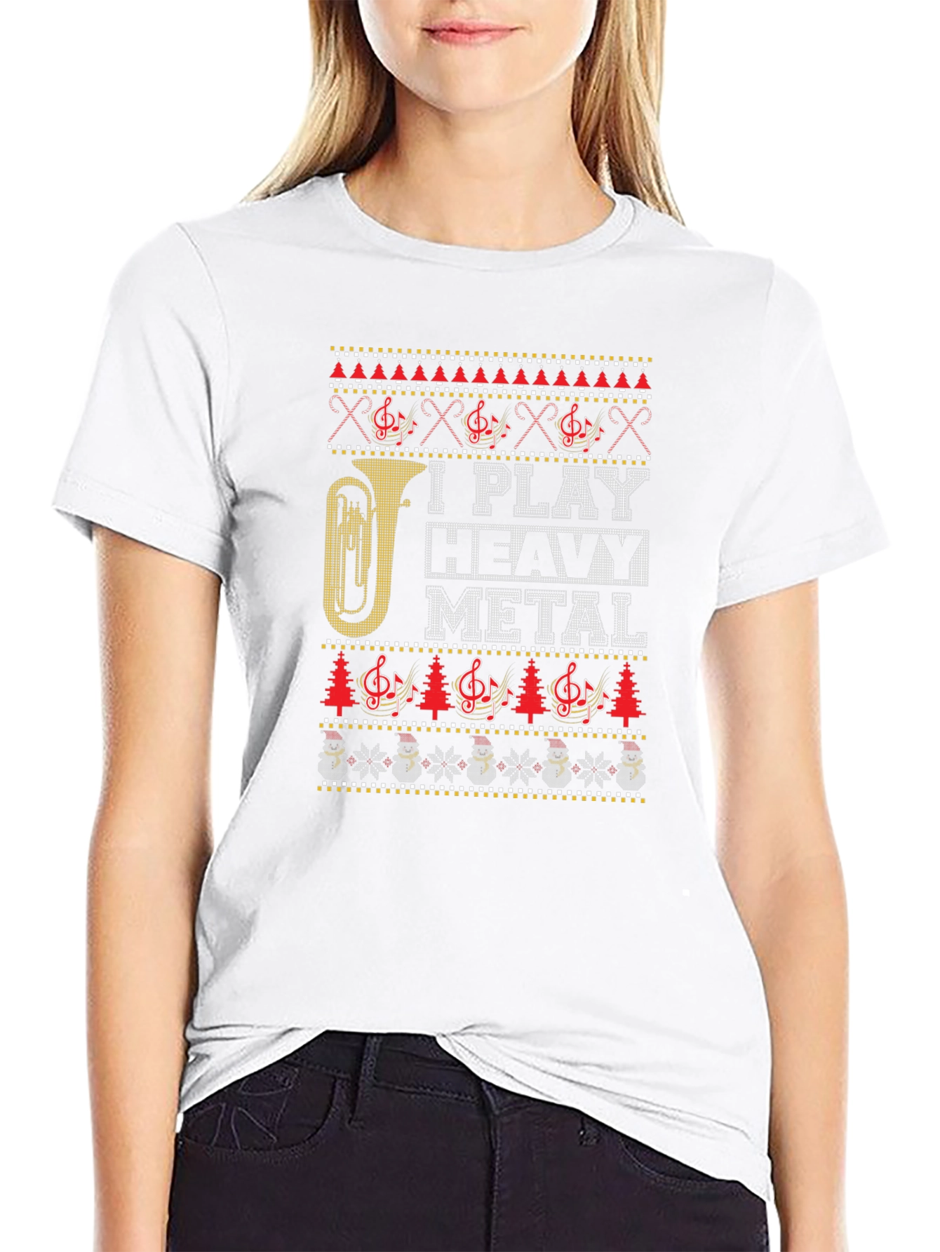 I Play Heavy Metal Ugly Christmas T-Shirt