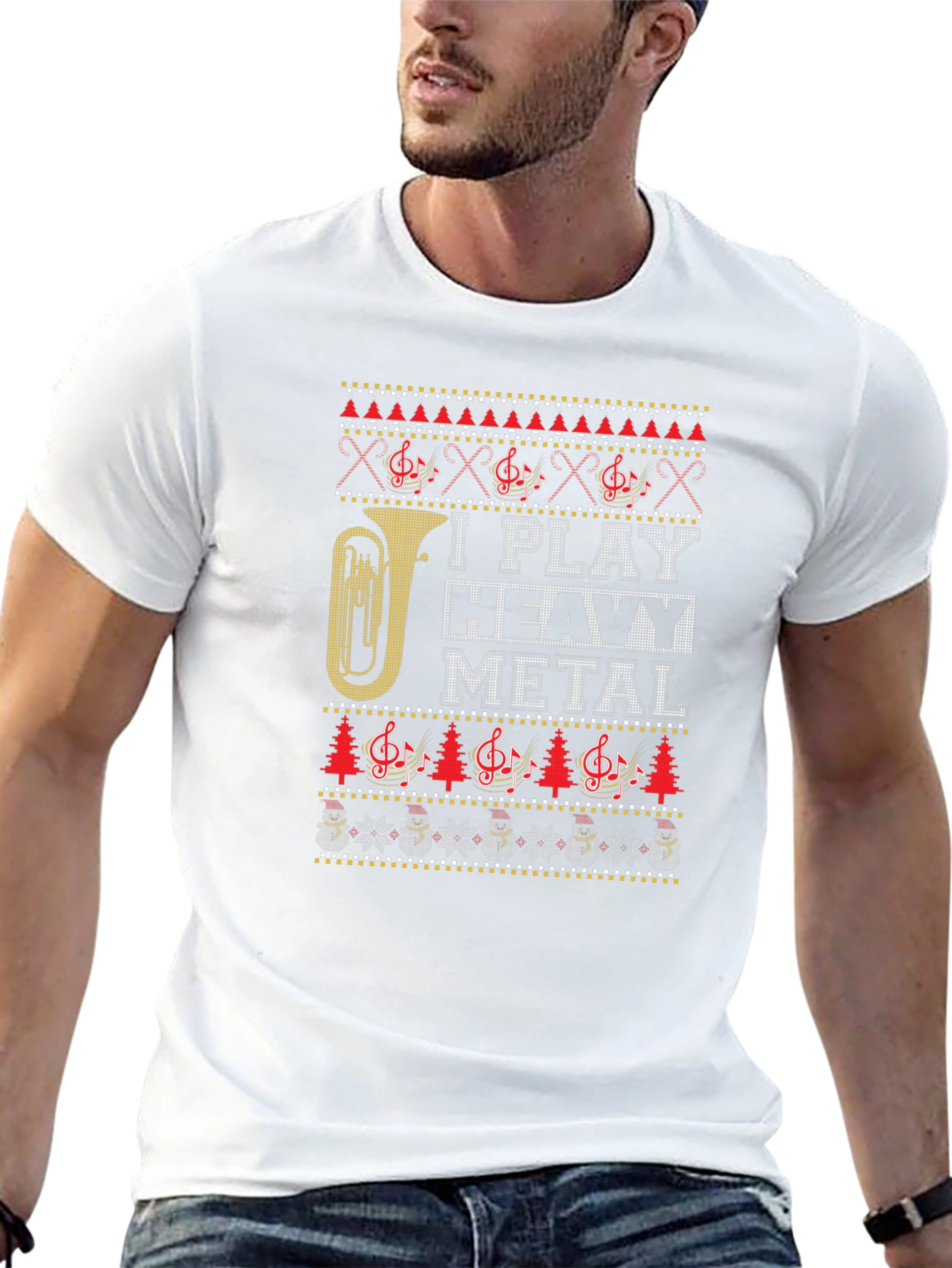 I Play Heavy Metal Ugly Christmas T-Shirt