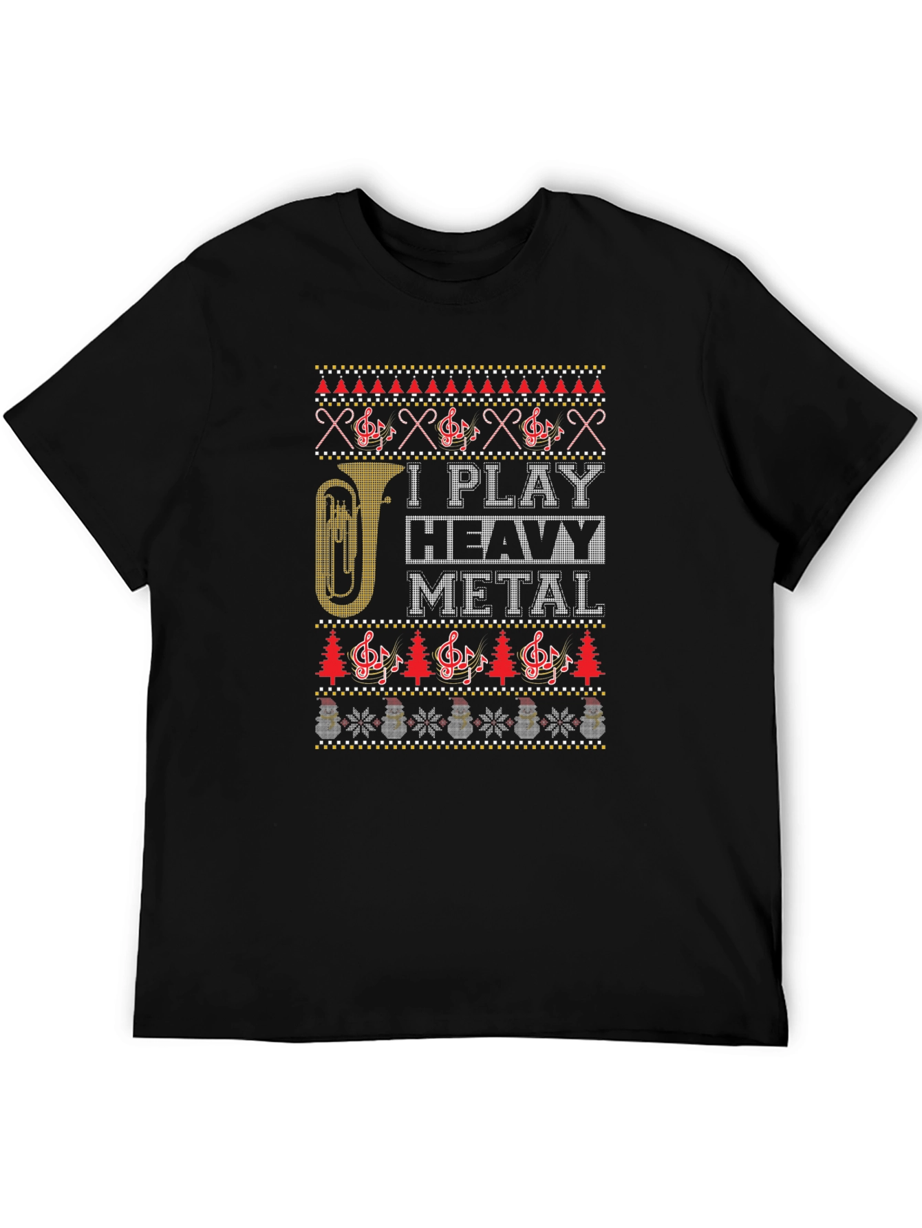 I Play Heavy Metal Ugly Christmas T-Shirt