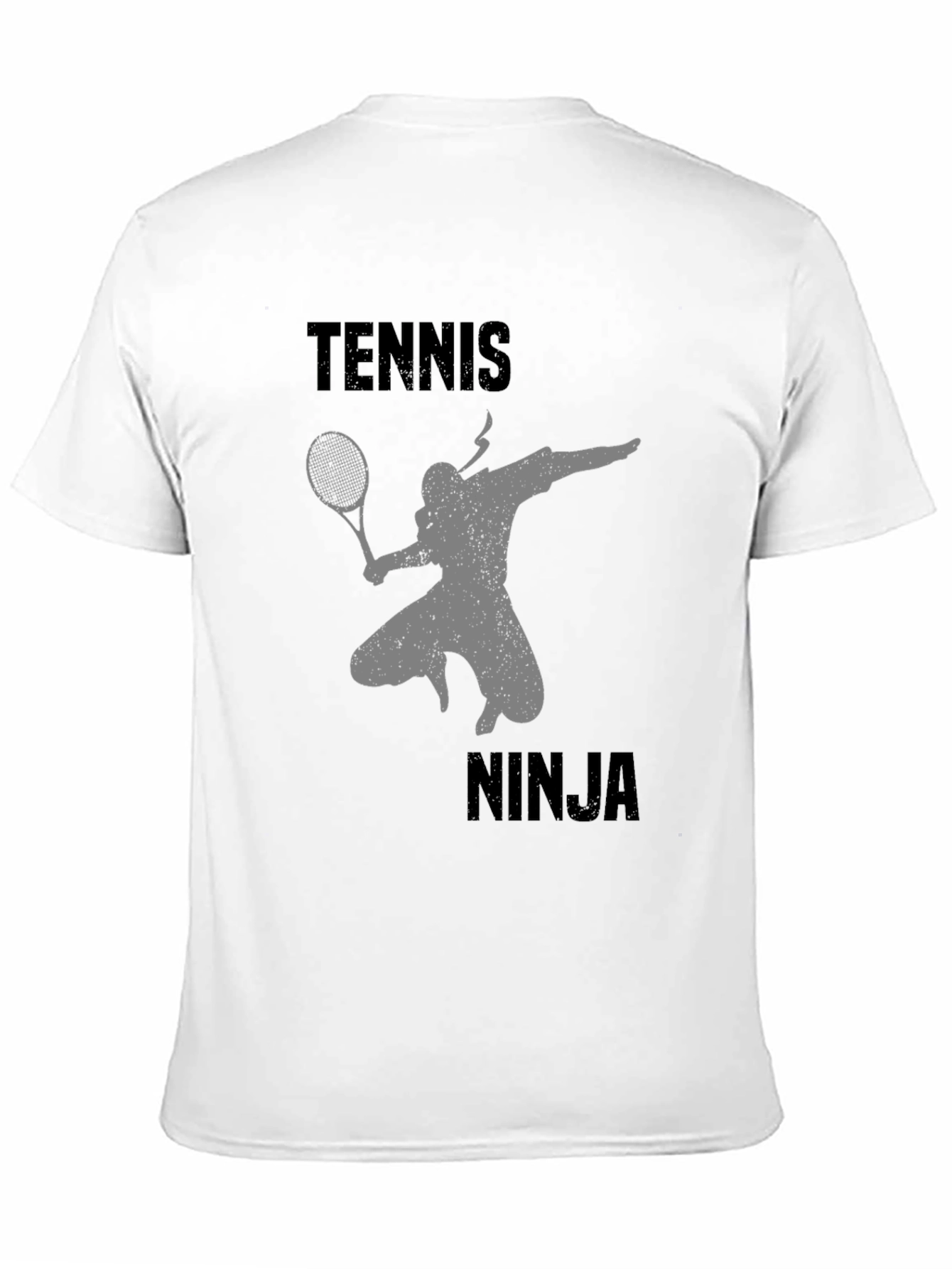 Tennis Ninja Graphic Tee - Black Cotton T-Shirt
