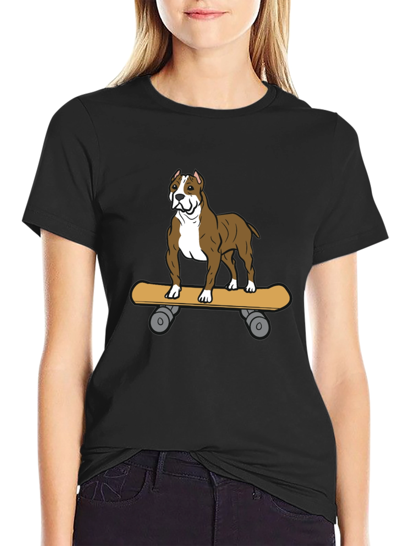 Dog on Skateboard Graphic Tee - Unique Design