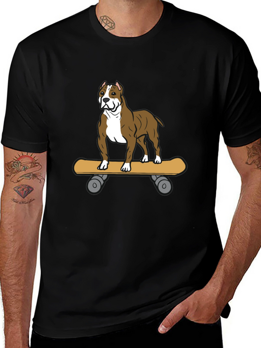 Dog on Skateboard Graphic Tee - Unique Design