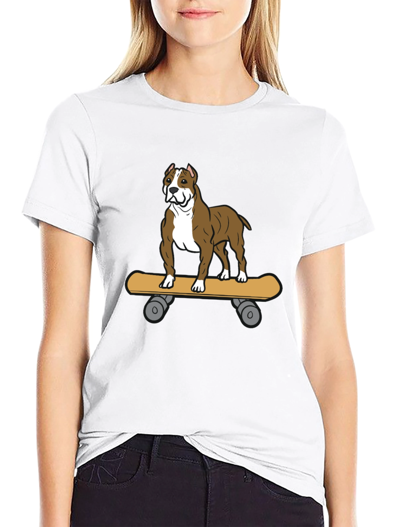 Dog on Skateboard Graphic Tee - Unique Design
