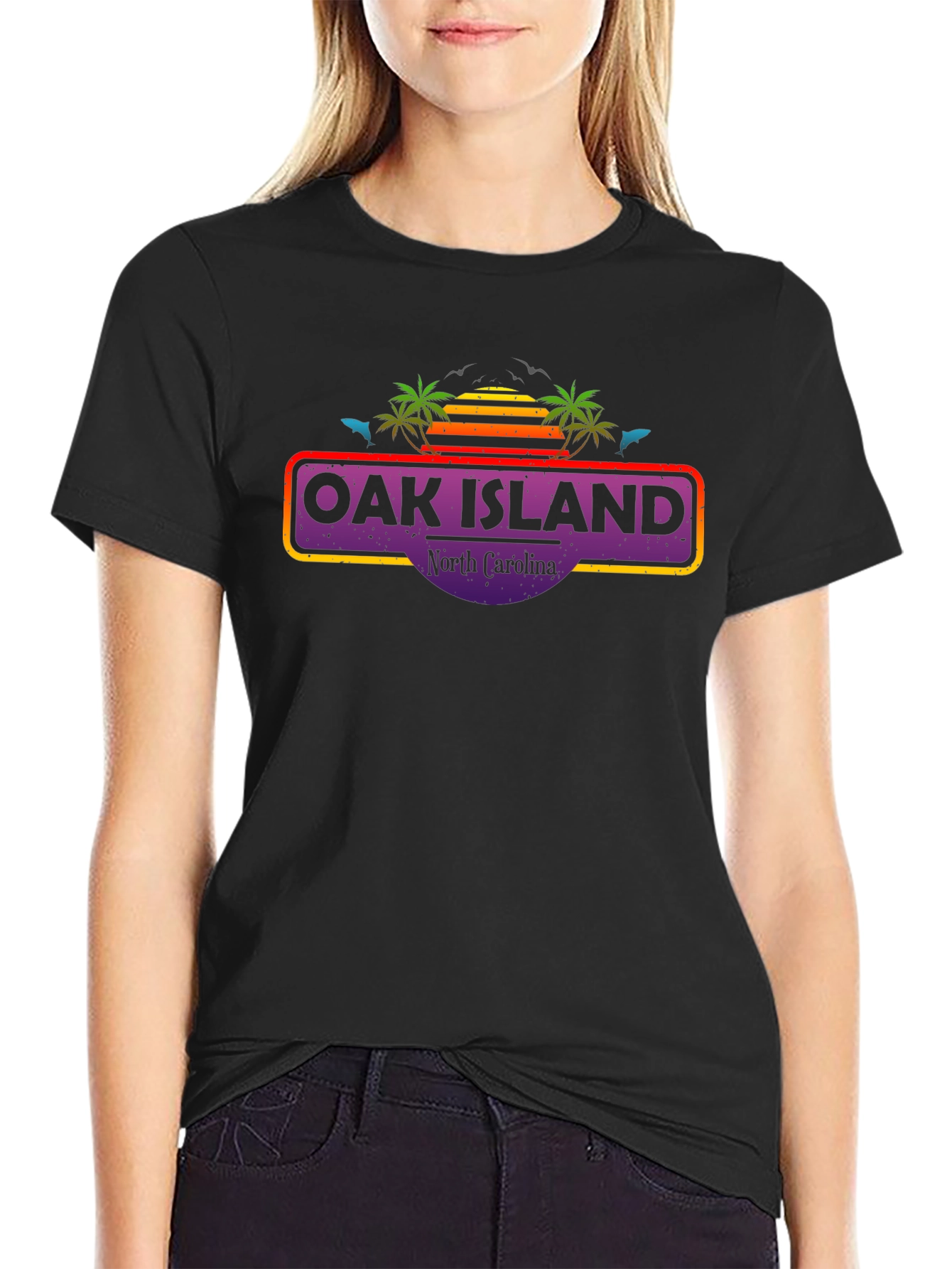 Oak Island North Carolina Retro T-Shirt