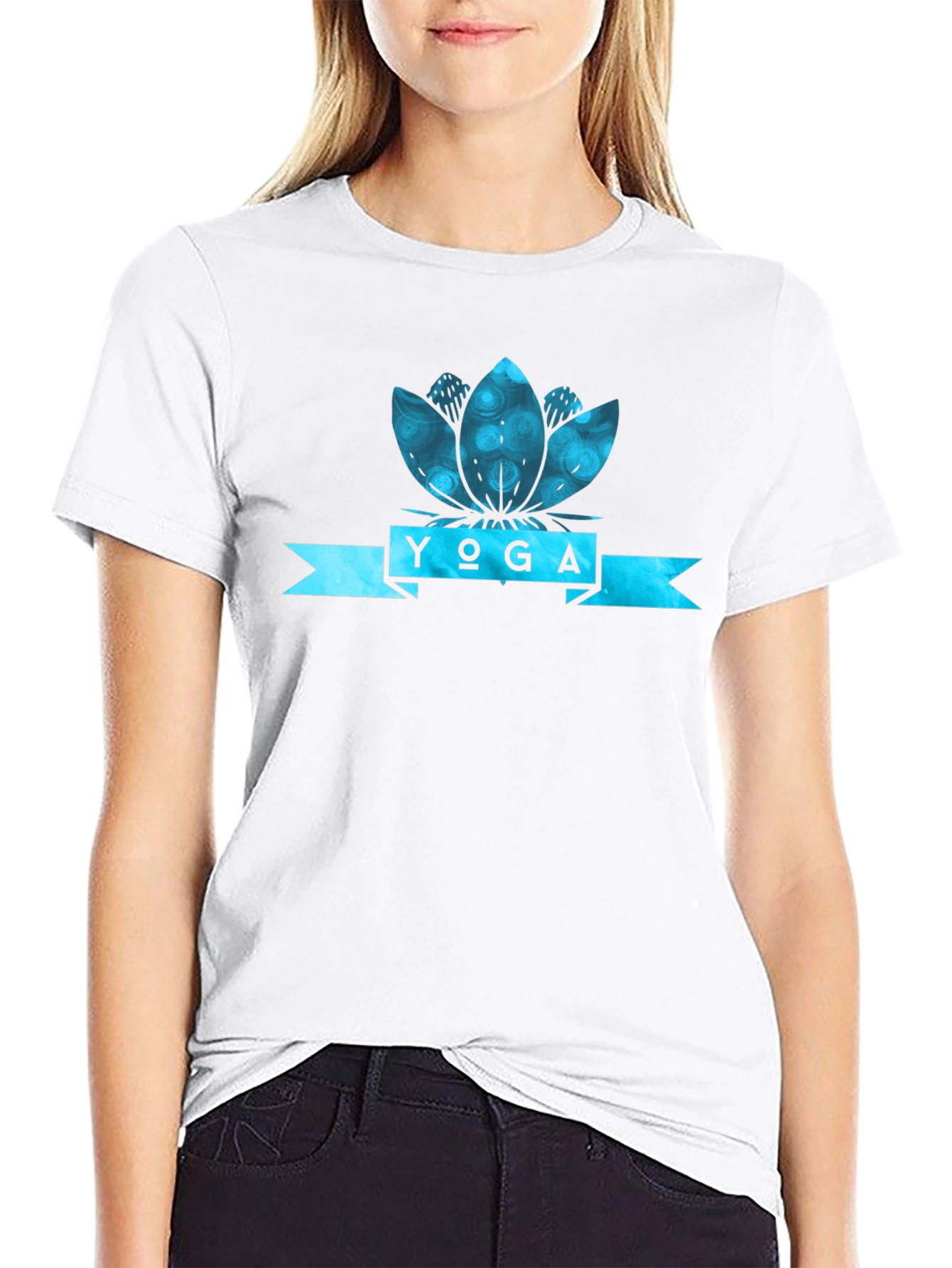 Yoga Lotus Flower Graphic T-Shirt