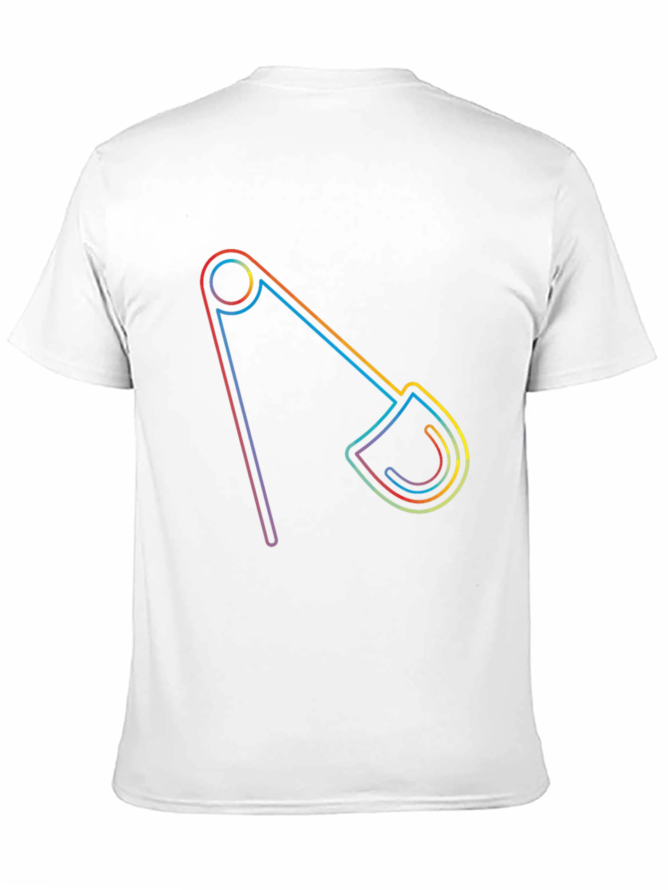 Rainbow Safety Pin Graphic Black Tee