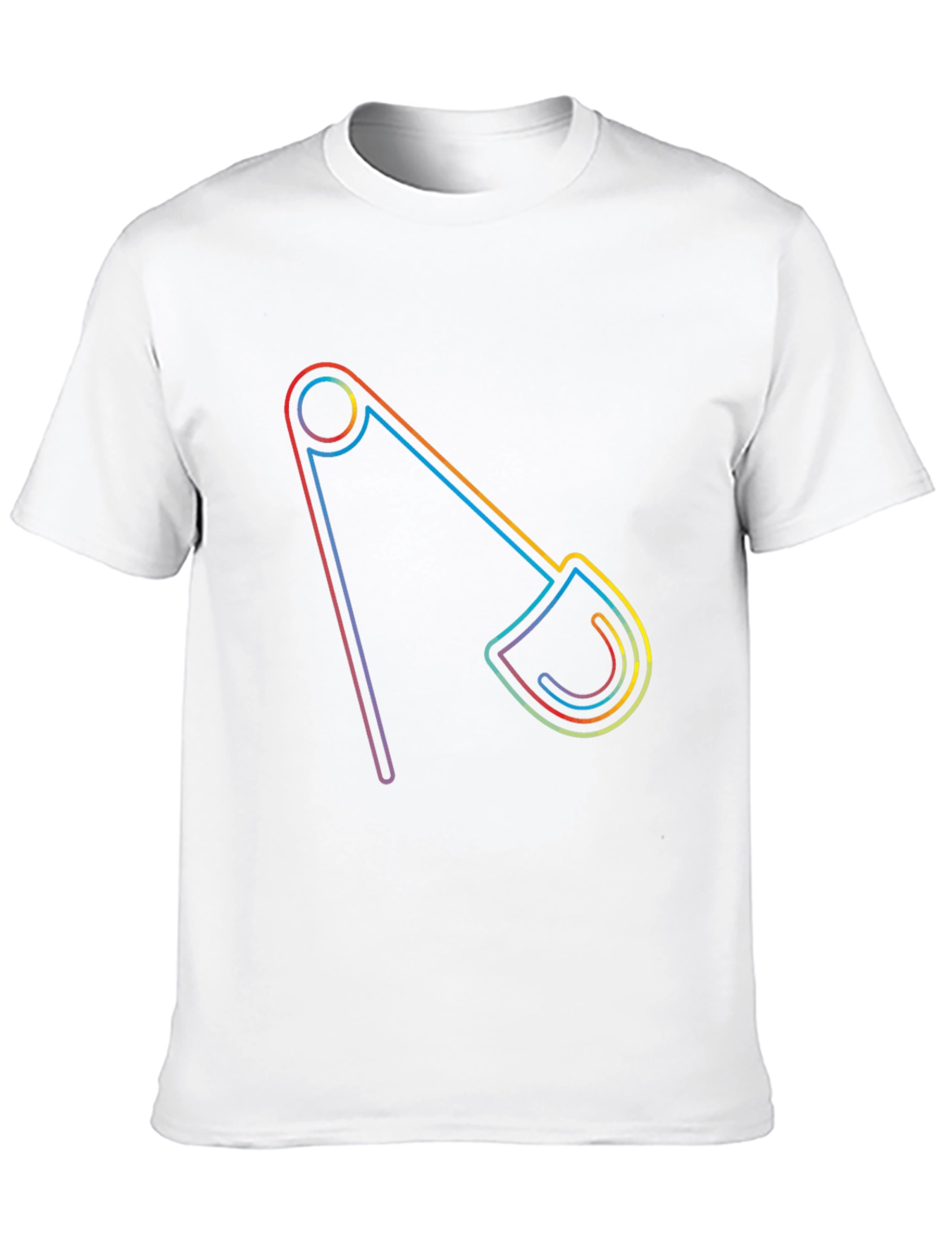Rainbow Safety Pin Graphic Black Tee