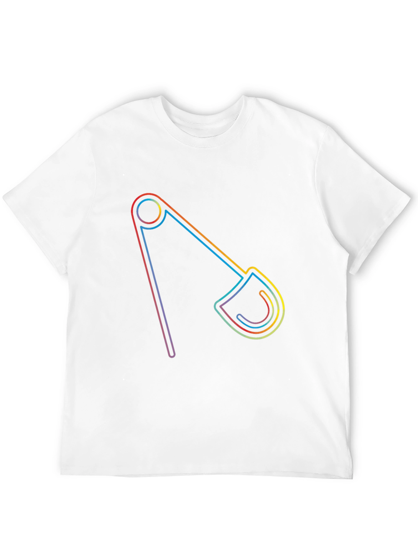 Rainbow Safety Pin Graphic Black Tee