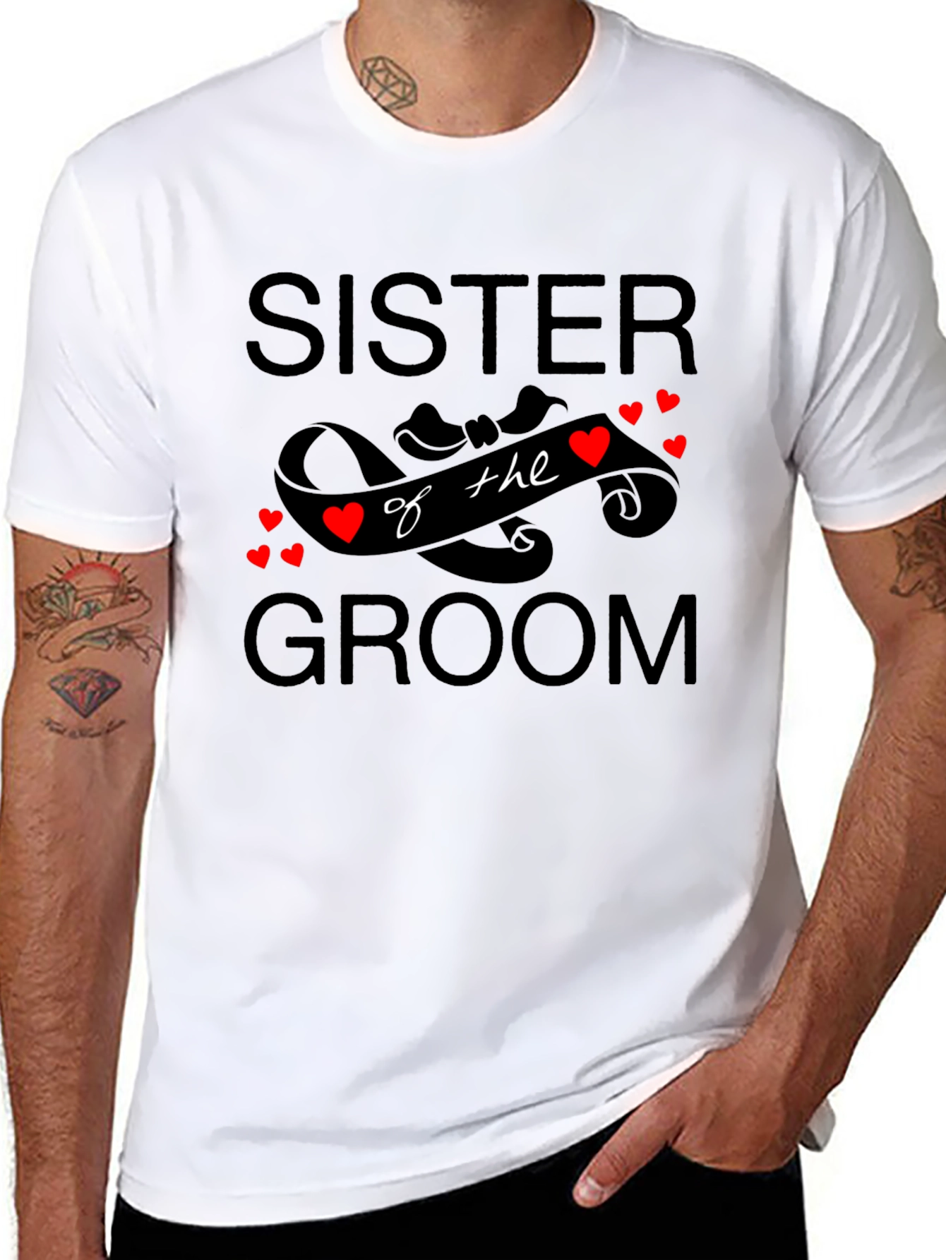 Sister of the Groom Black T-Shirt