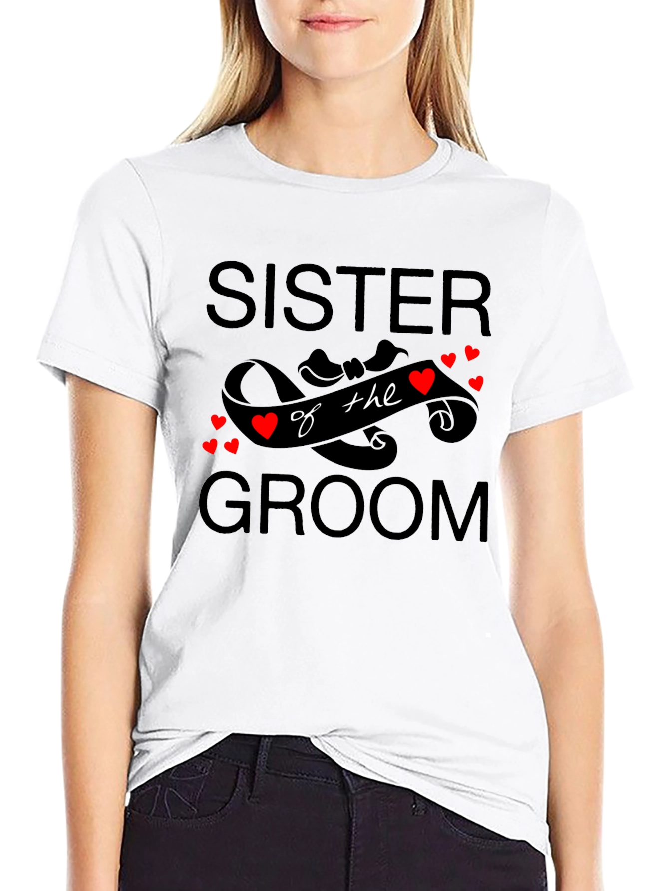 Sister of the Groom Black T-Shirt