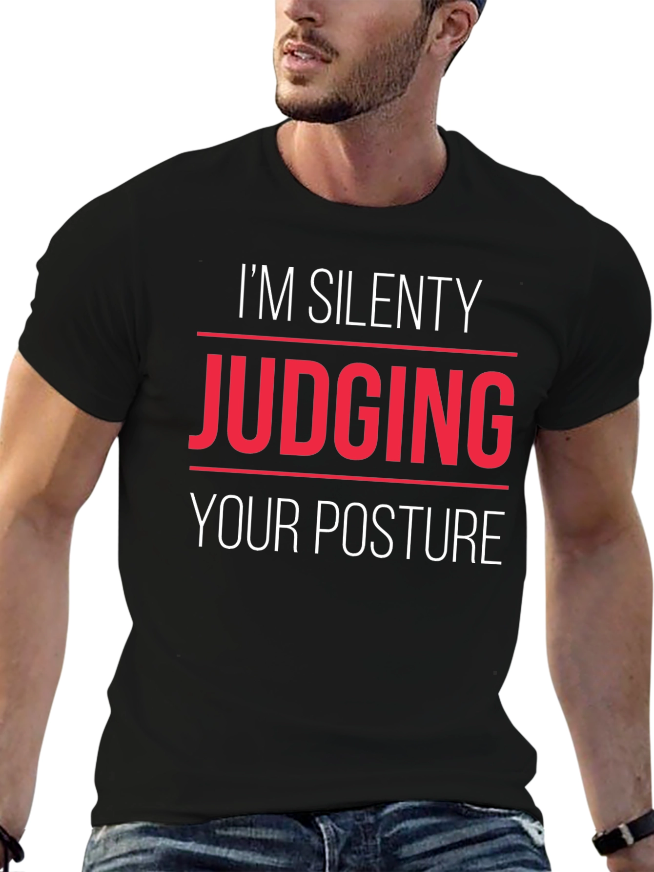 Silent Posture Judge Graphic Tee - Black