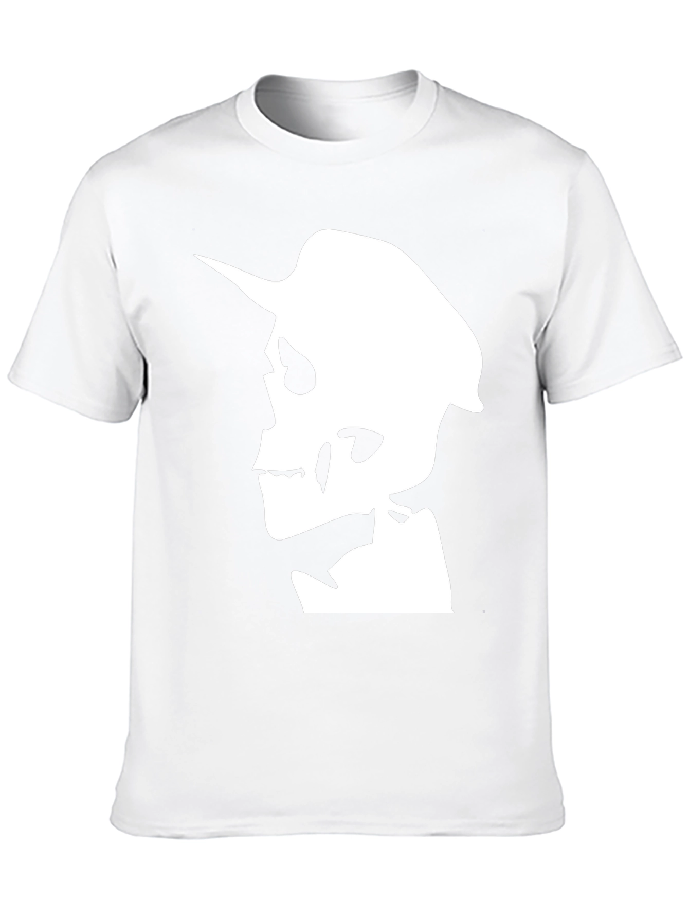 Skull Silhouette Graphic Tee - Black Cotton T-Shirt