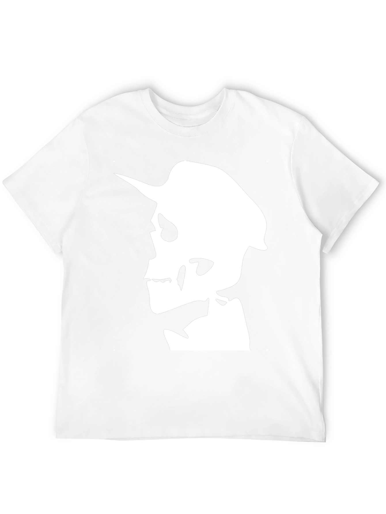 Skull Silhouette Graphic Tee - Black Cotton T-Shirt