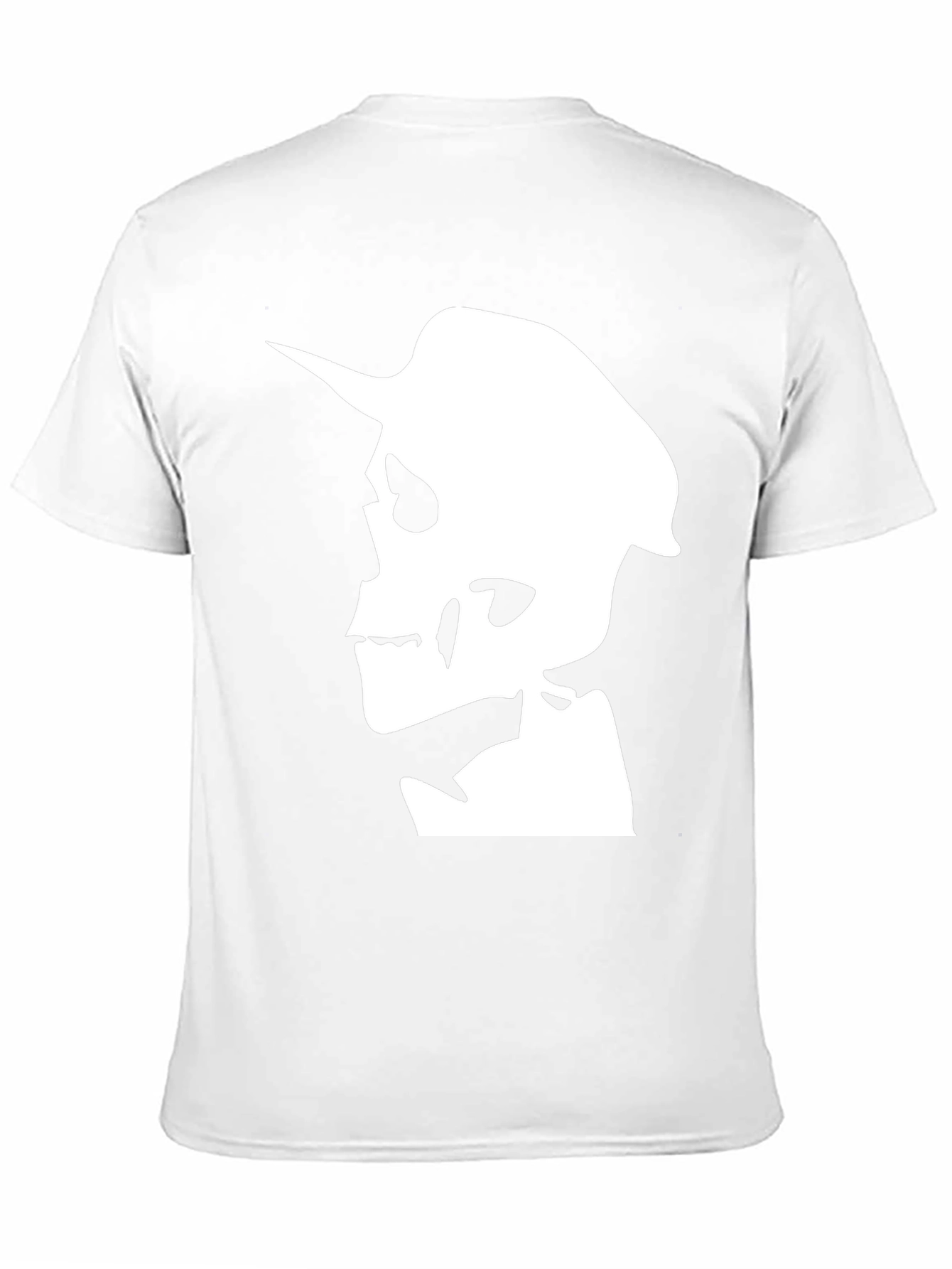 Skull Silhouette Graphic Tee - Black Cotton T-Shirt