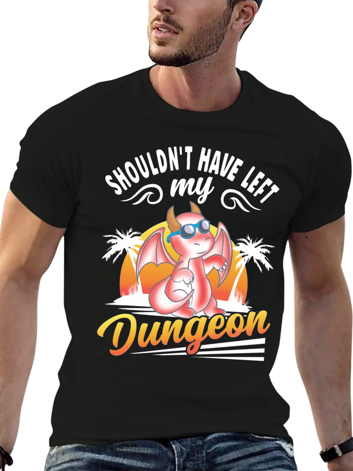 Dungeon Dragon Graphic T-Shirt - Black
