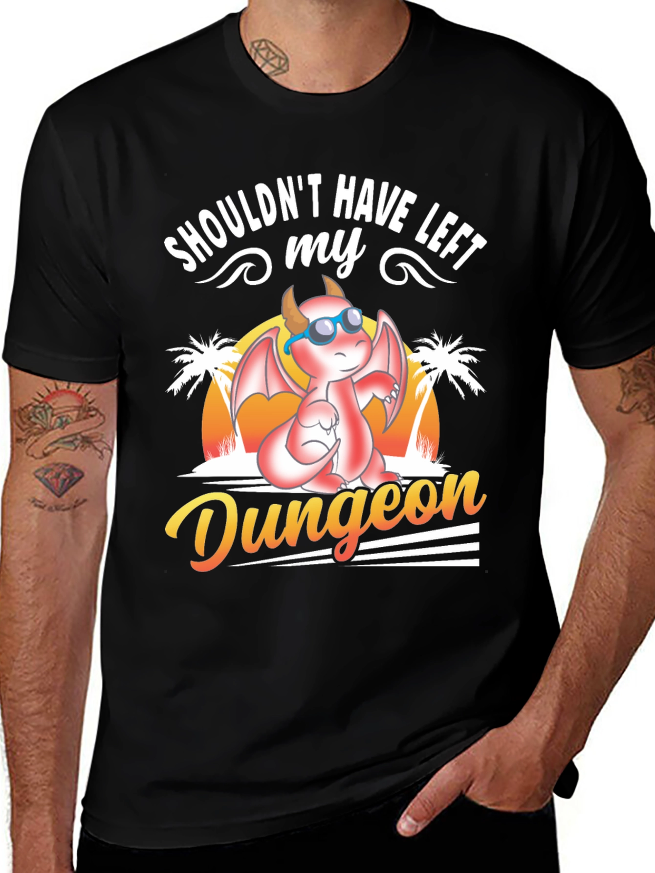 Dungeon Dragon Graphic T-Shirt - Black