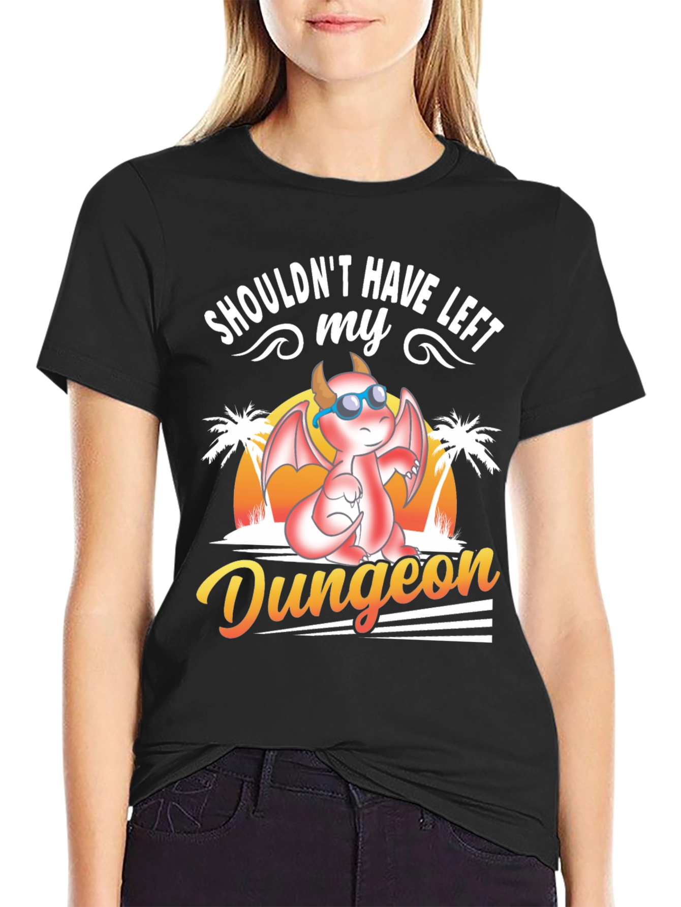 Dungeon Dragon Graphic T-Shirt - Black