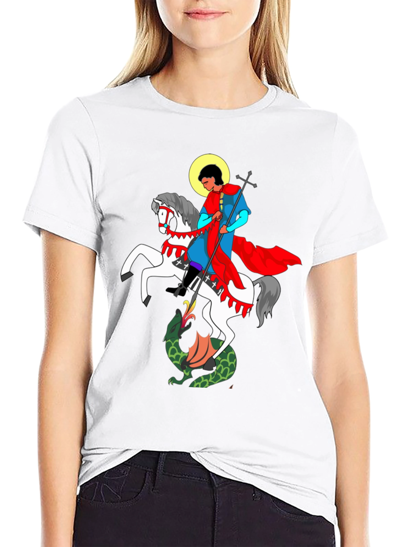 Saint George and The Dragon Black T-Shirt