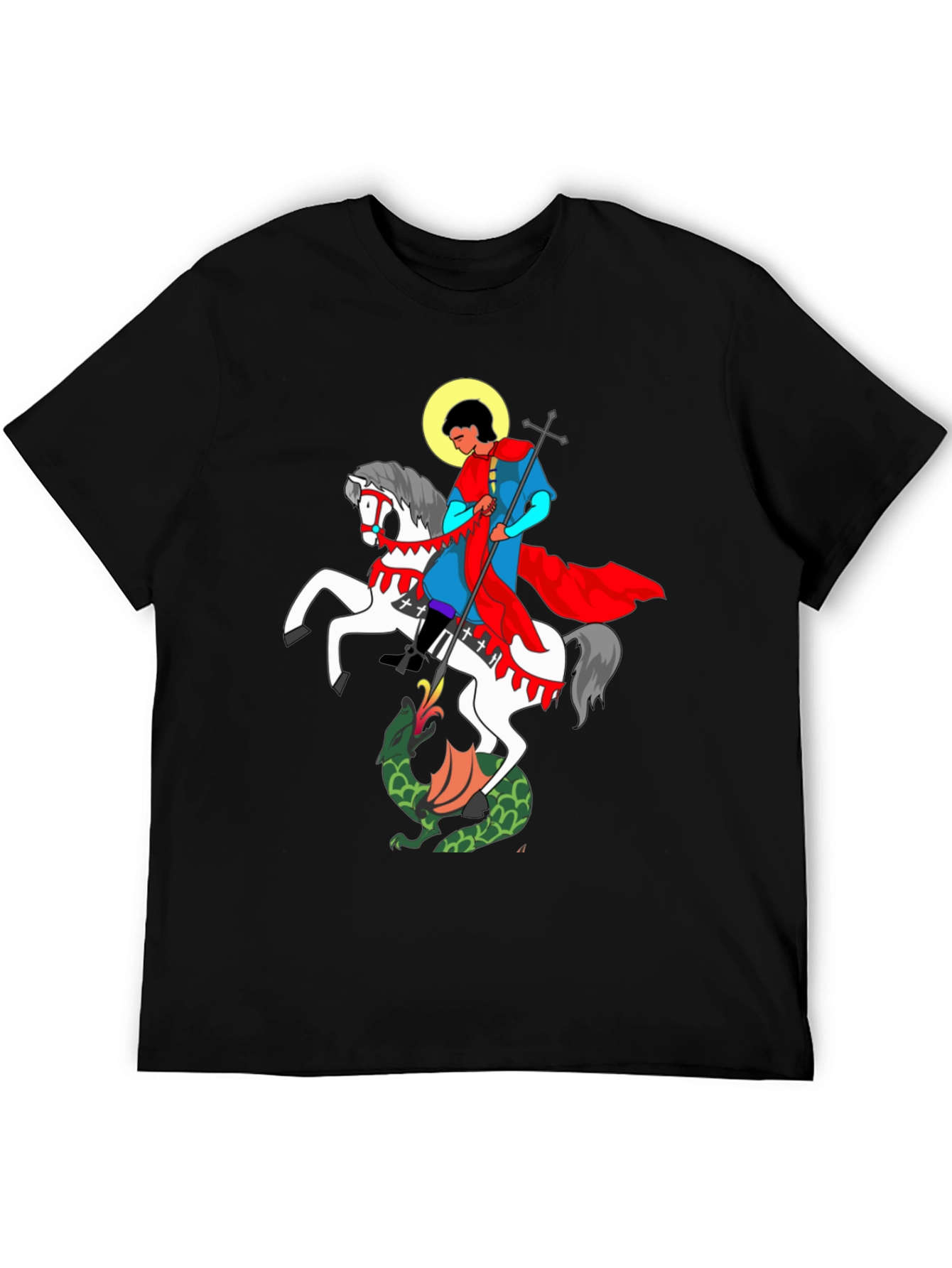 Saint George and The Dragon Black T-Shirt