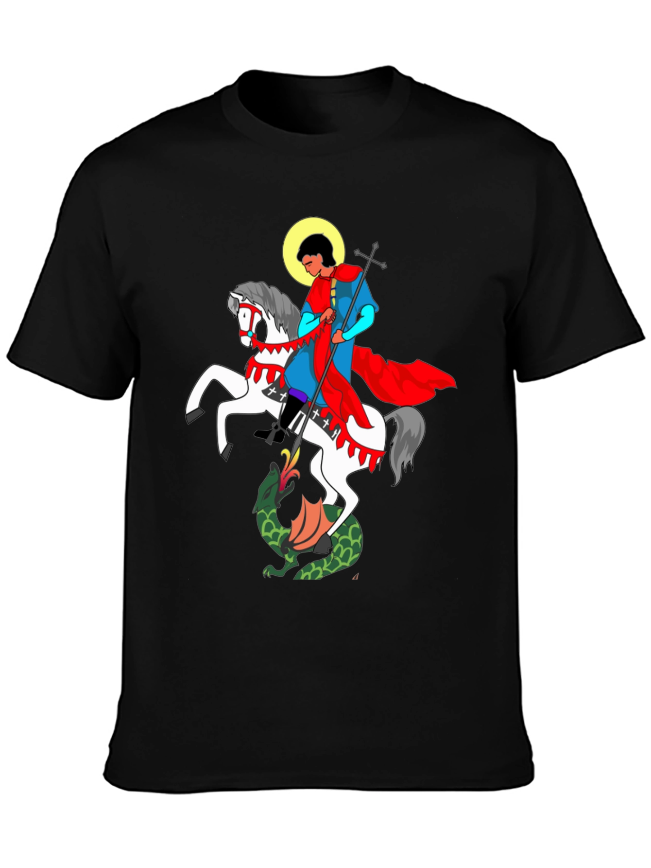 Saint George and The Dragon Black T-Shirt