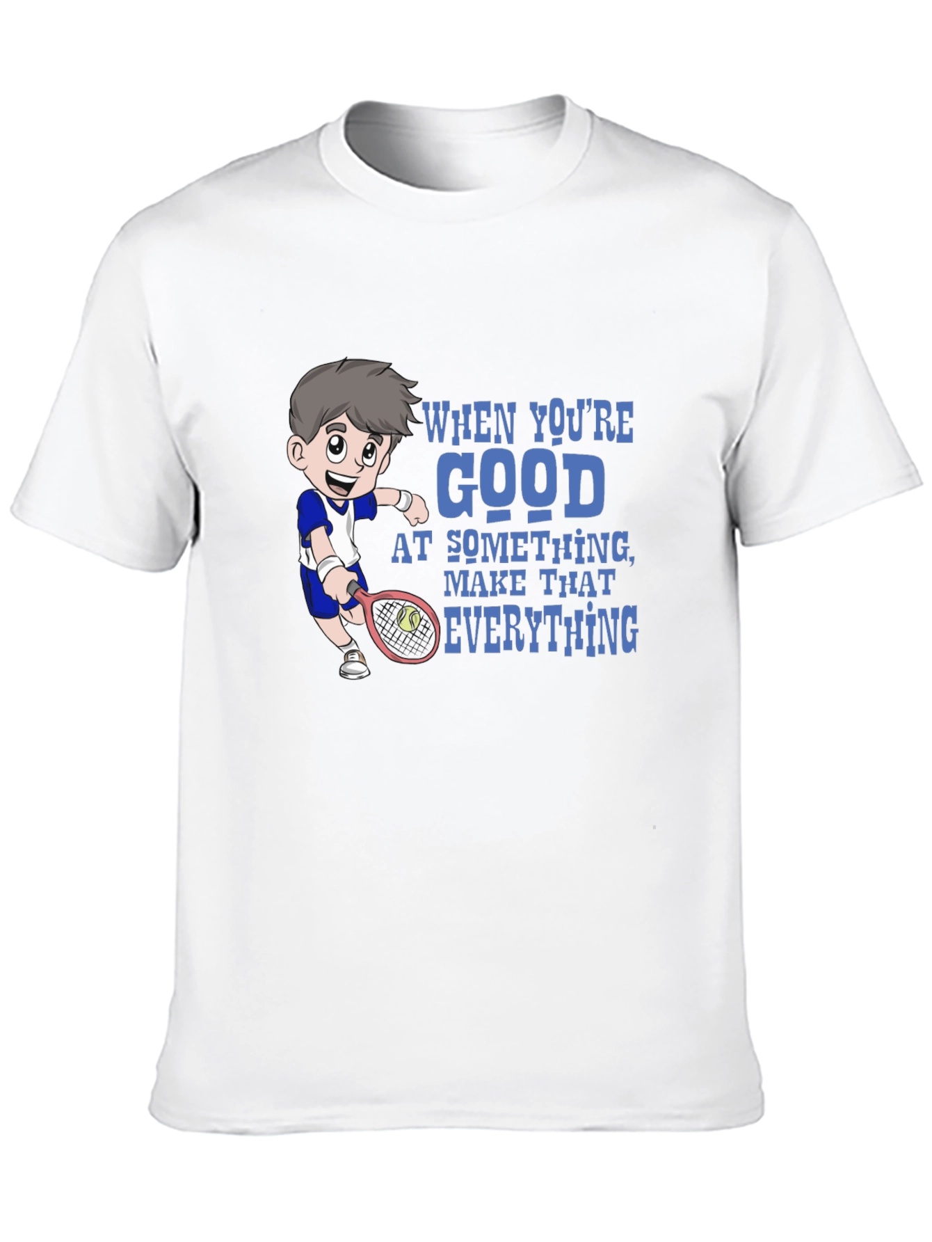 Tennis Cartoon Graphic Tee - Be Good At It!