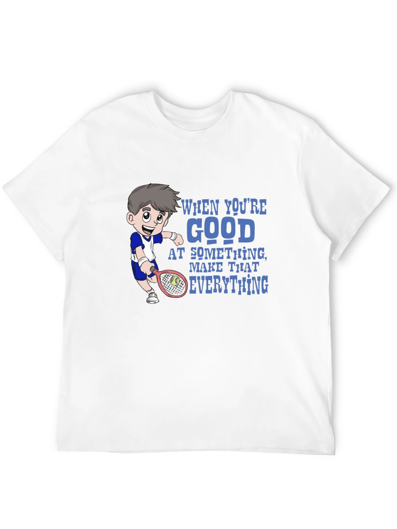 Tennis Cartoon Graphic Tee - Be Good At It!