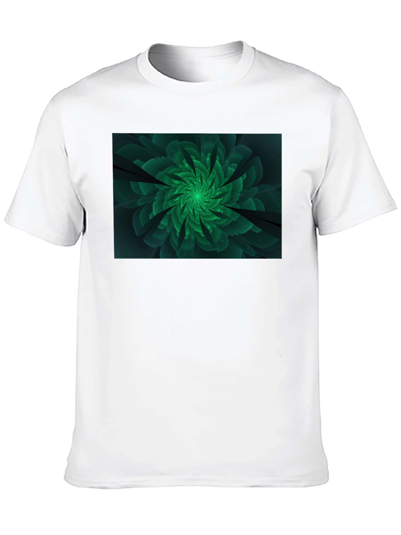 Emerald Bloom Graphic Tee - Modern Floral Design