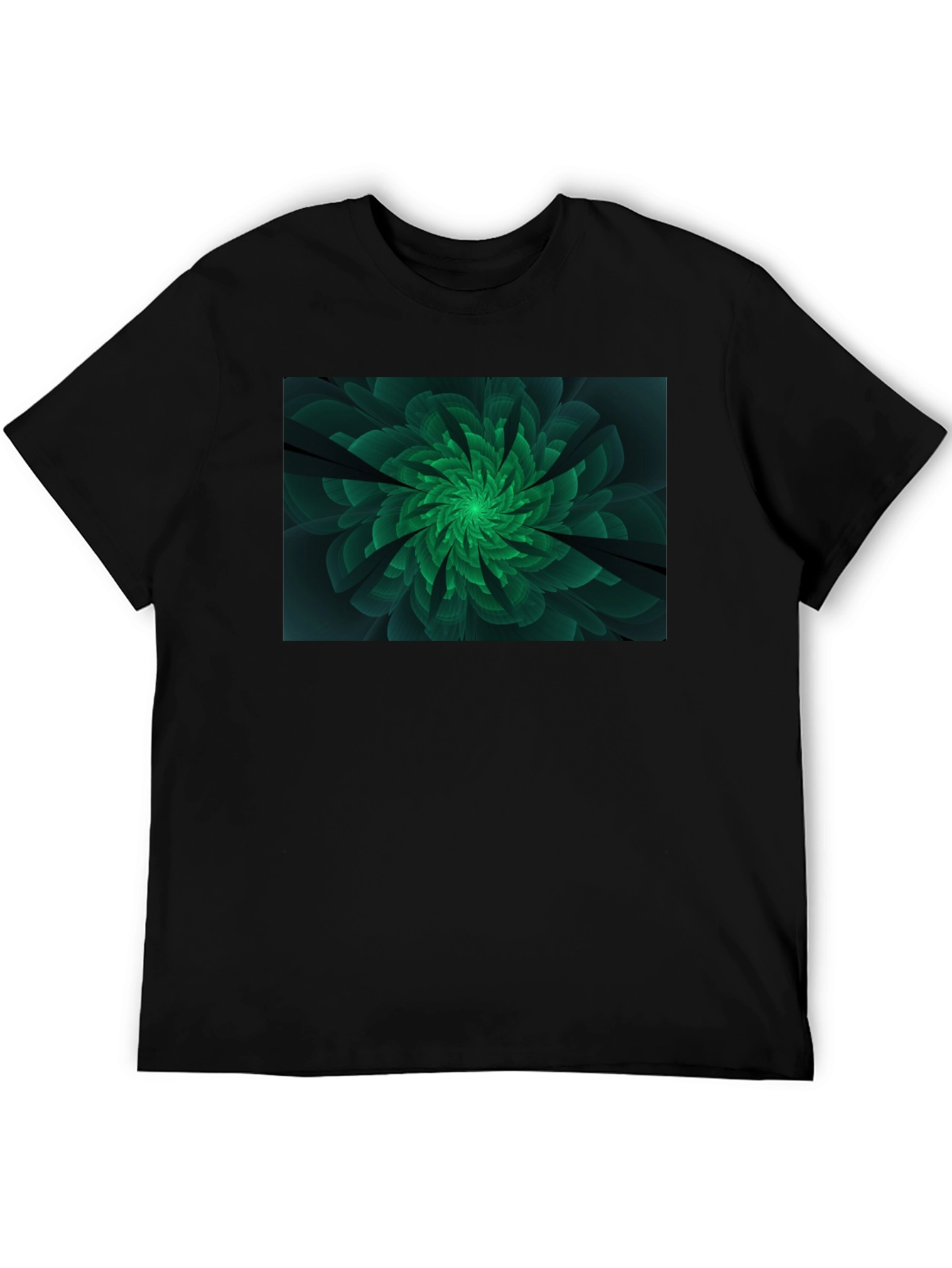 Emerald Bloom Graphic Tee - Modern Floral Design