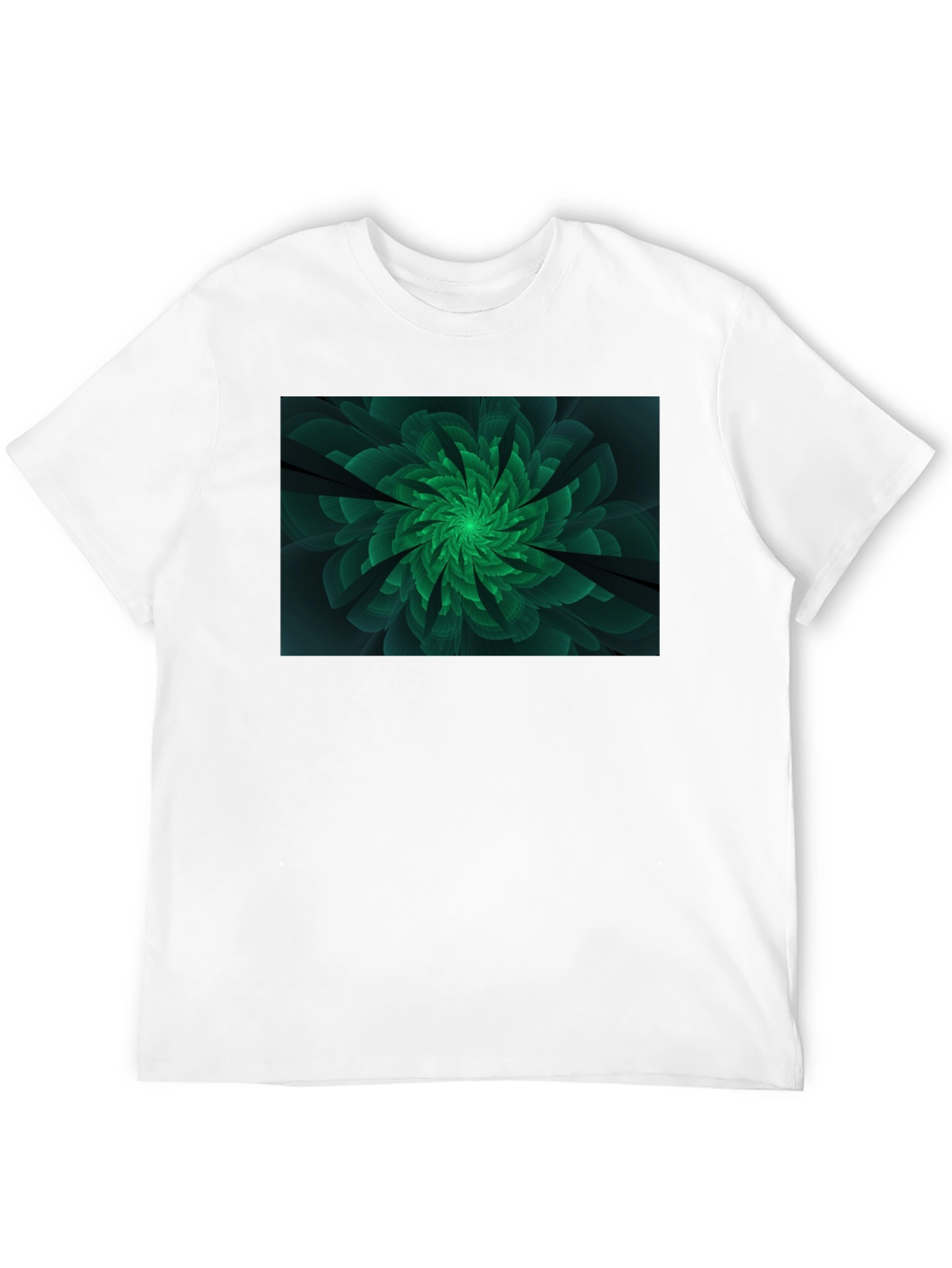 Emerald Bloom Graphic Tee - Modern Floral Design