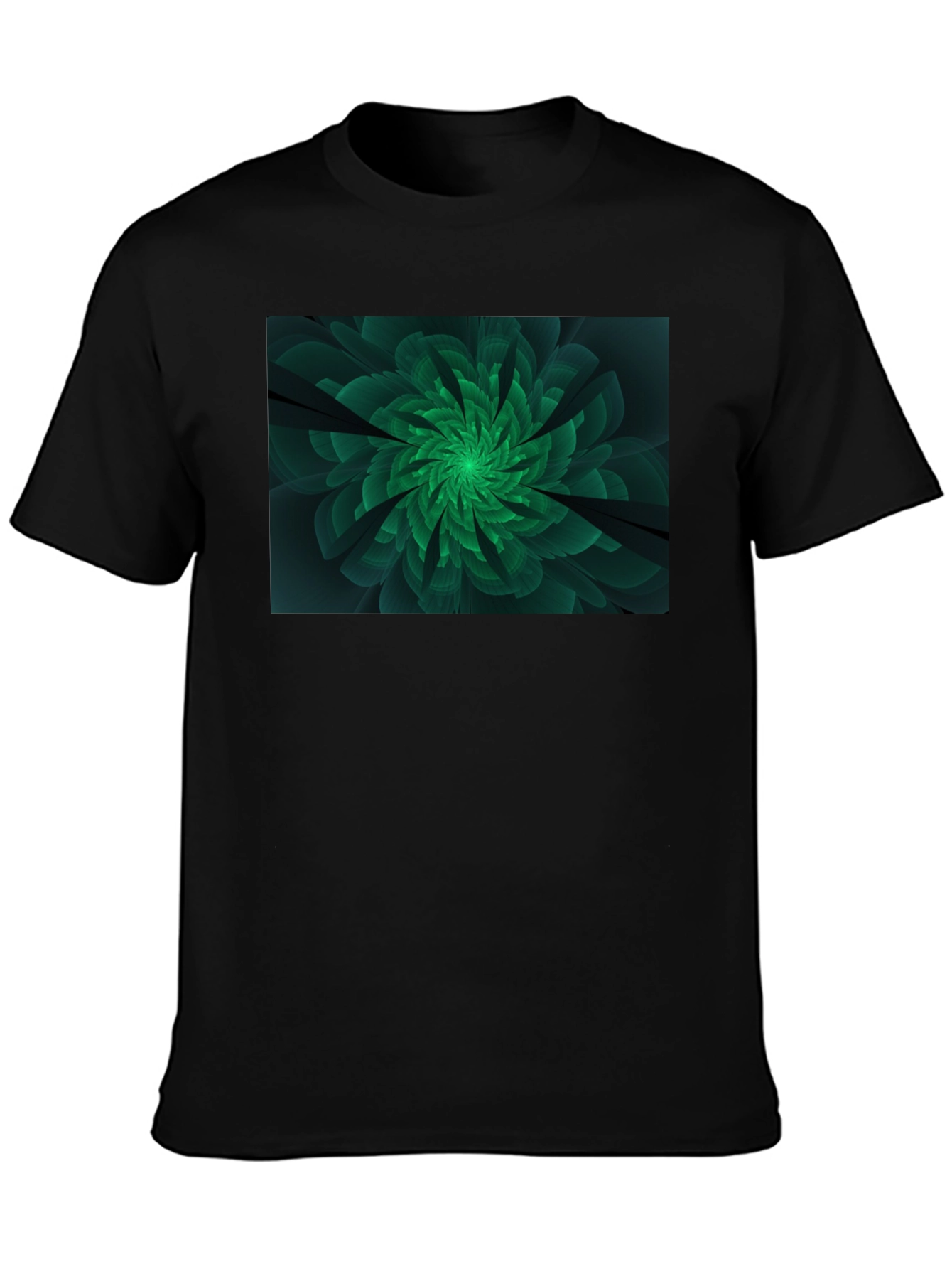 Emerald Bloom Graphic Tee - Modern Floral Design