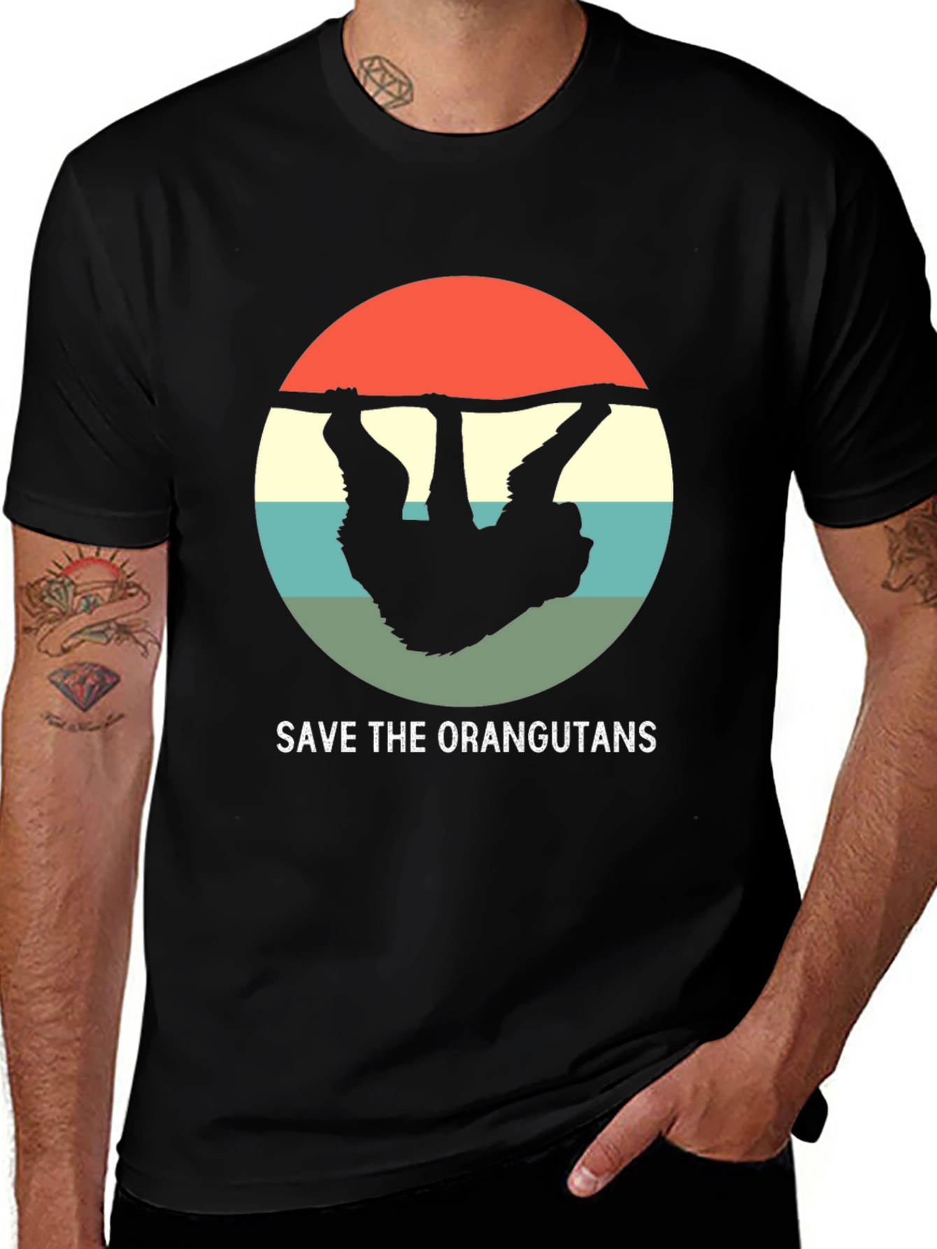 Save the Orangutans T-Shirt - Retro Design