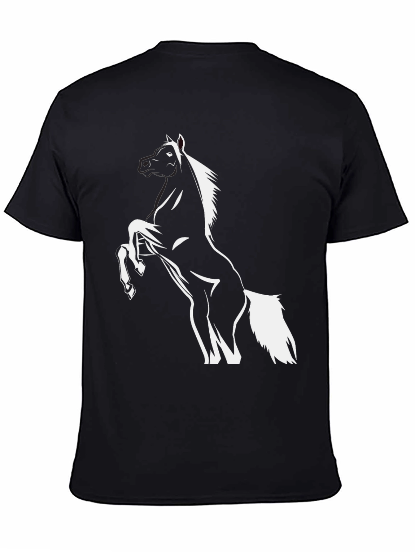 Black Horse Graphic Tee - Mens Casual T-Shirt