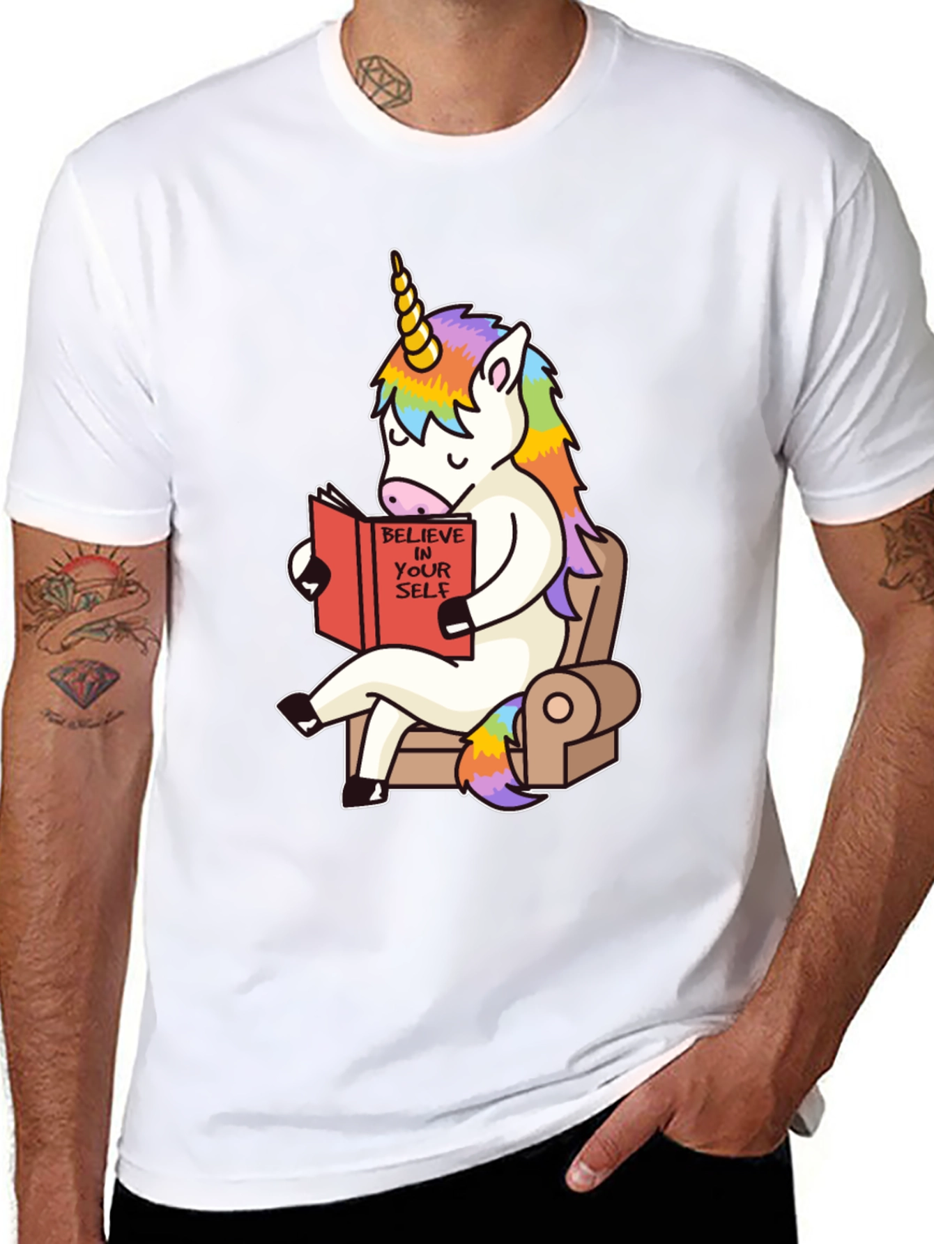 Unicorn Reading Book Graphic Tee