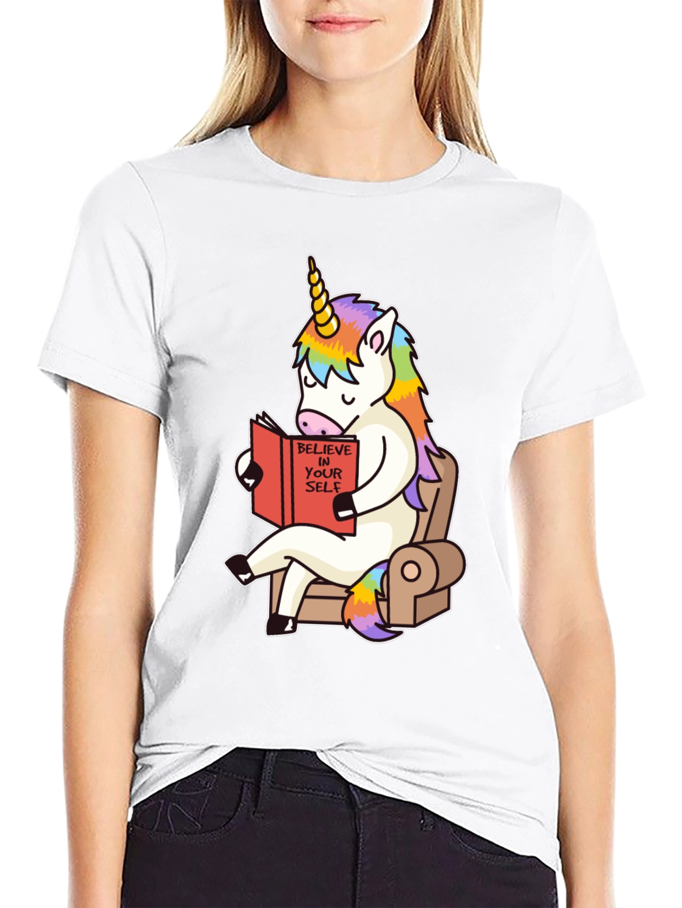 Unicorn Reading Book Graphic Tee