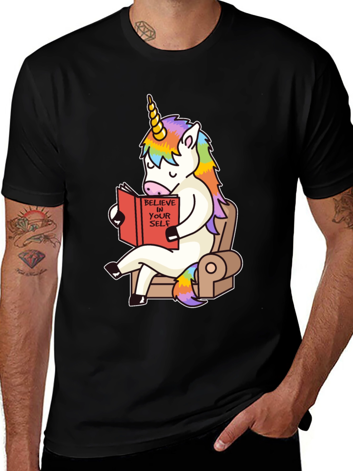 Unicorn Reading Book Graphic Tee