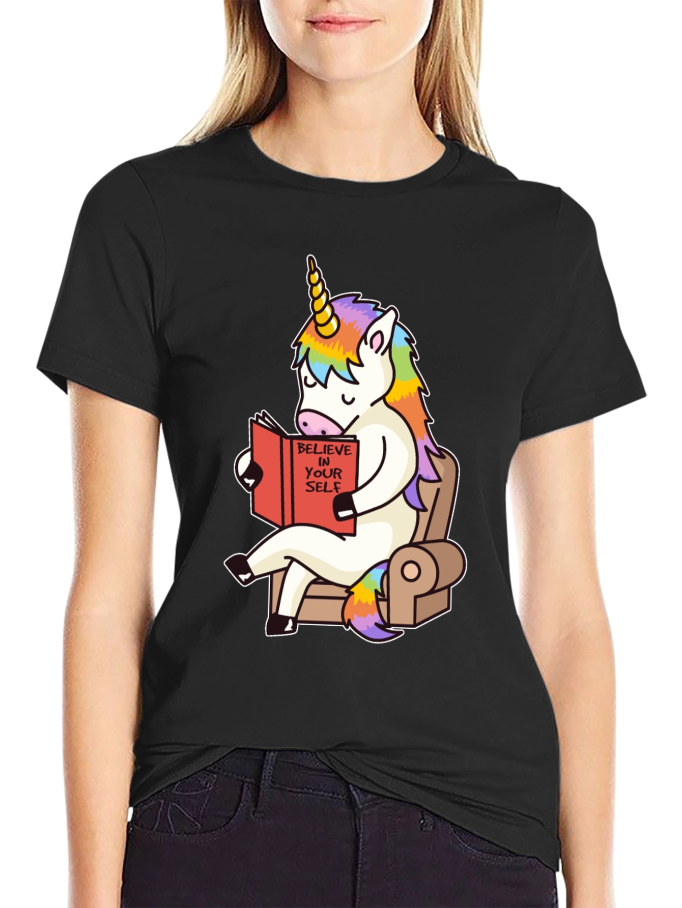 Unicorn Reading Book Graphic Tee