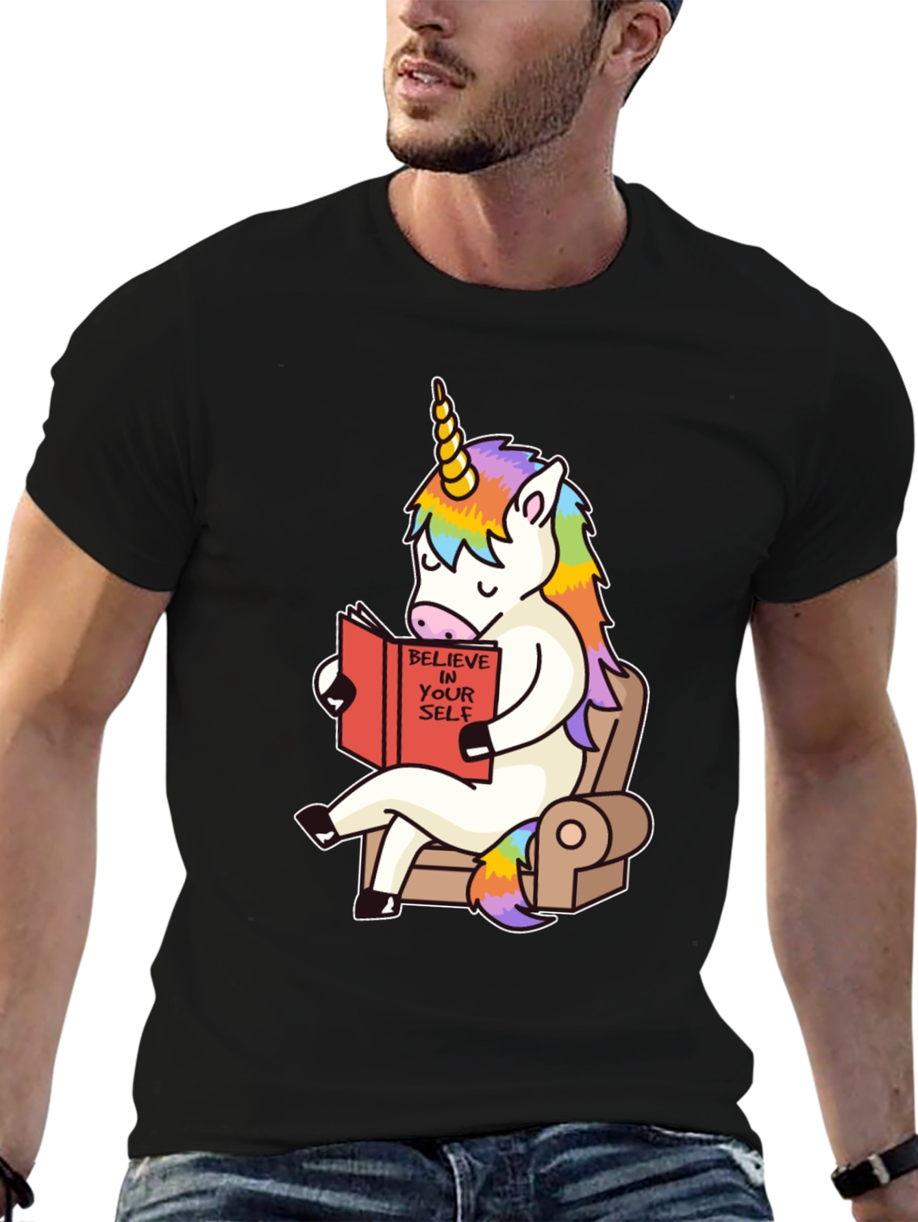 Unicorn Reading Book Graphic Tee