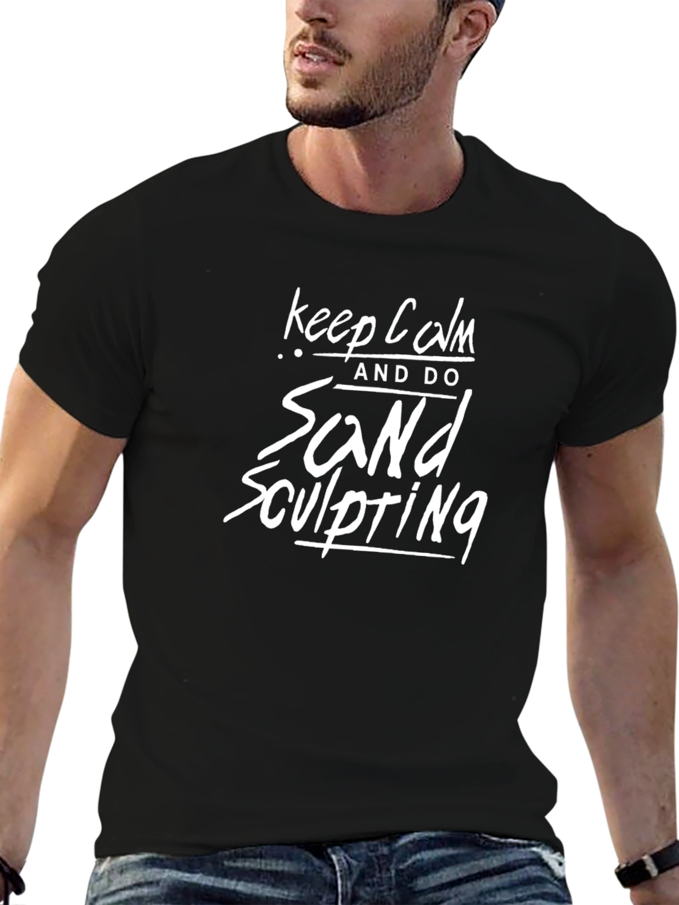 Keep Calm Sand Sculpting T-Shirt - Black