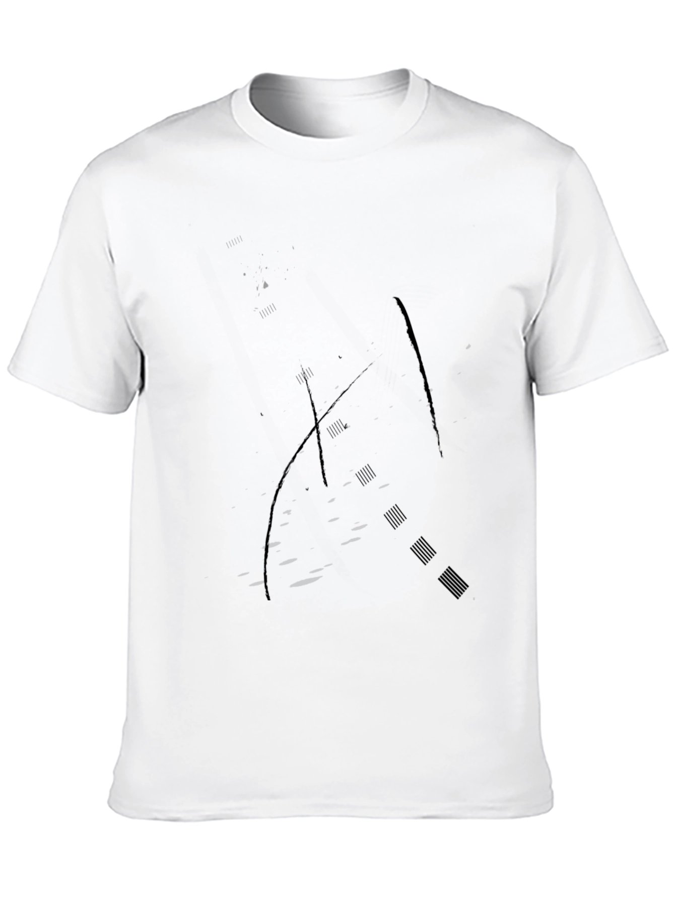 Mens Black Crew Neck Graphic T-Shirt