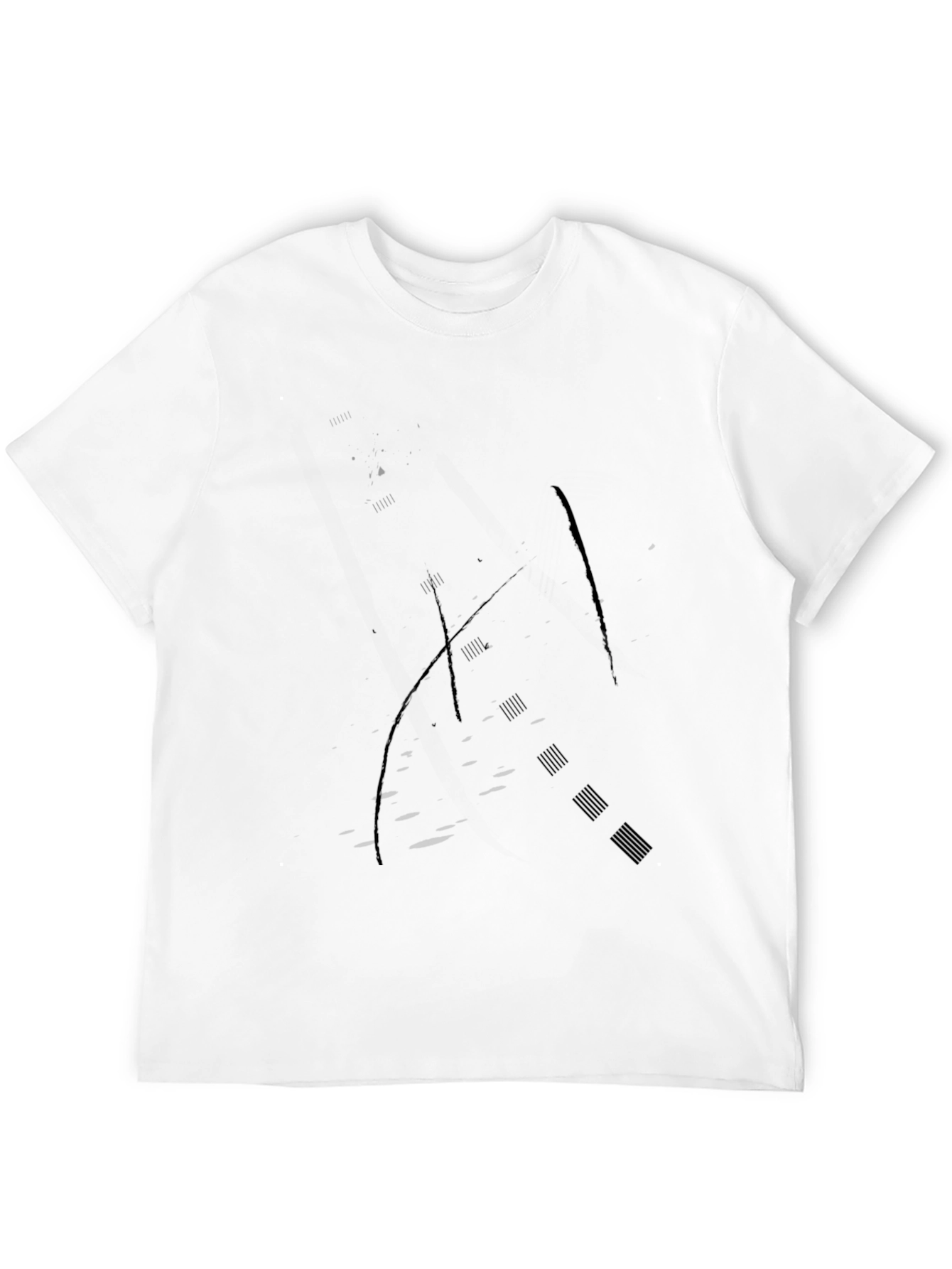 Mens Black Crew Neck Graphic T-Shirt