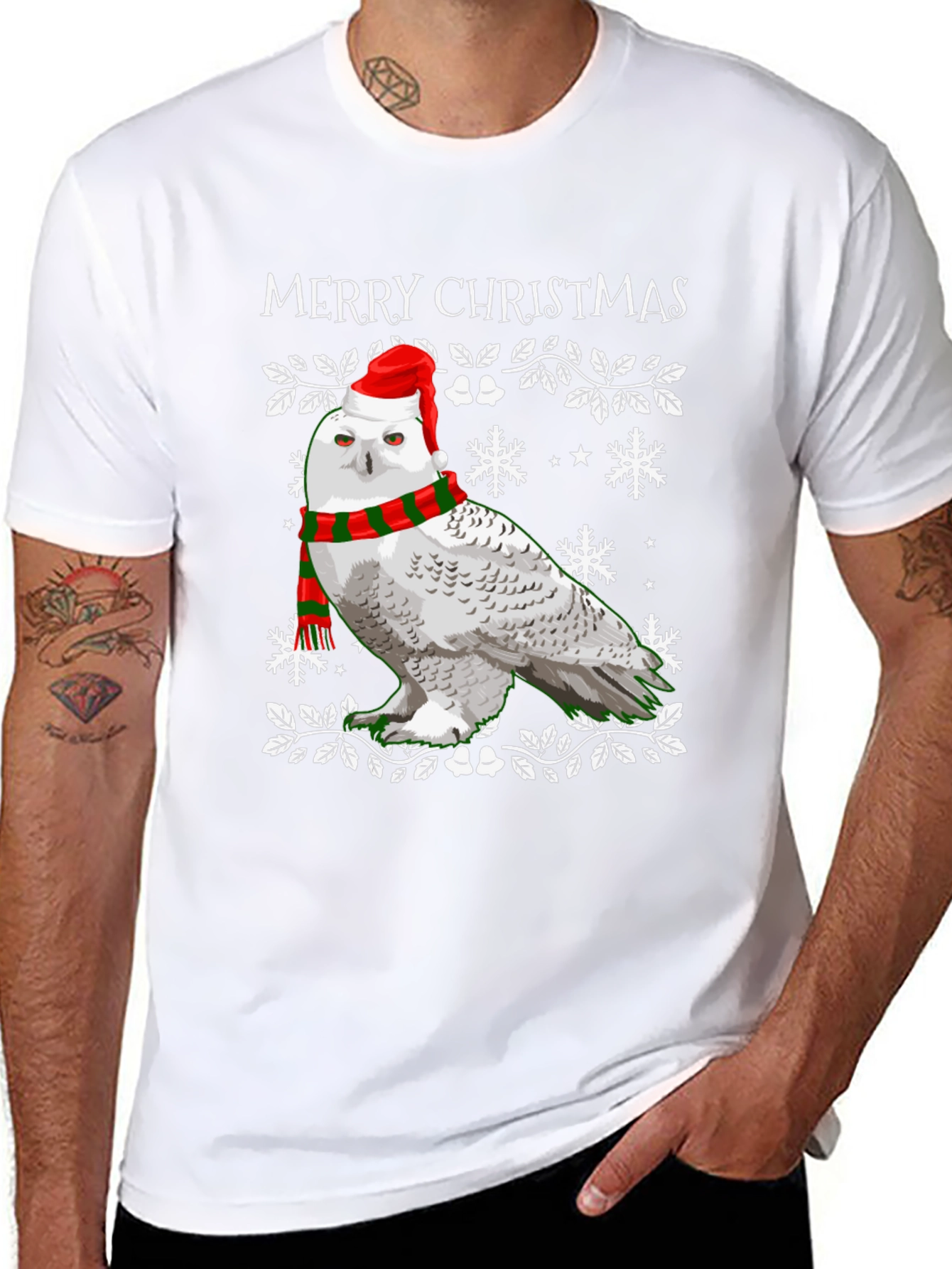Christmas Owl T-Shirt - Holiday Festive Wear
