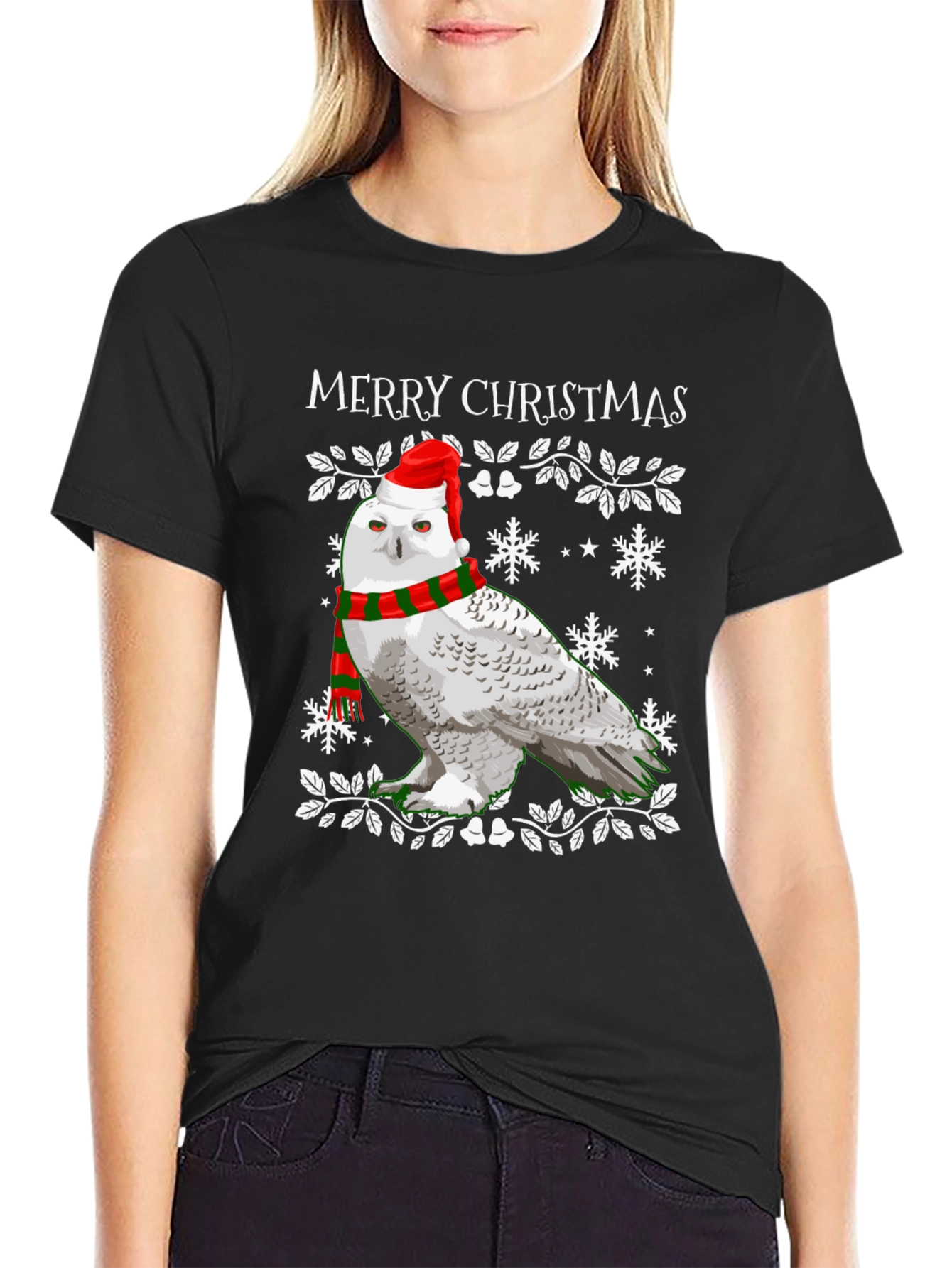 Christmas Owl T-Shirt - Holiday Festive Wear